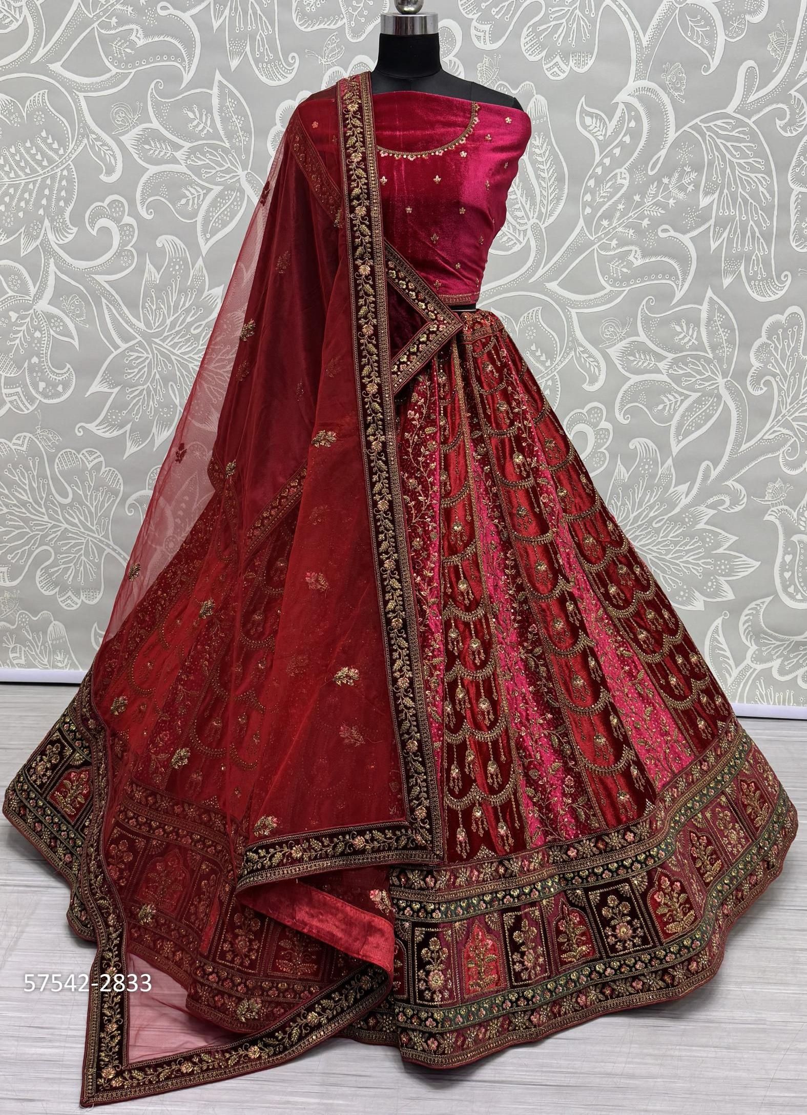 SERIES 2830-2842 - Catalog # 57542 (Set of 25 Semi-Stitched Lehengas) by Brand STROLLAY ®