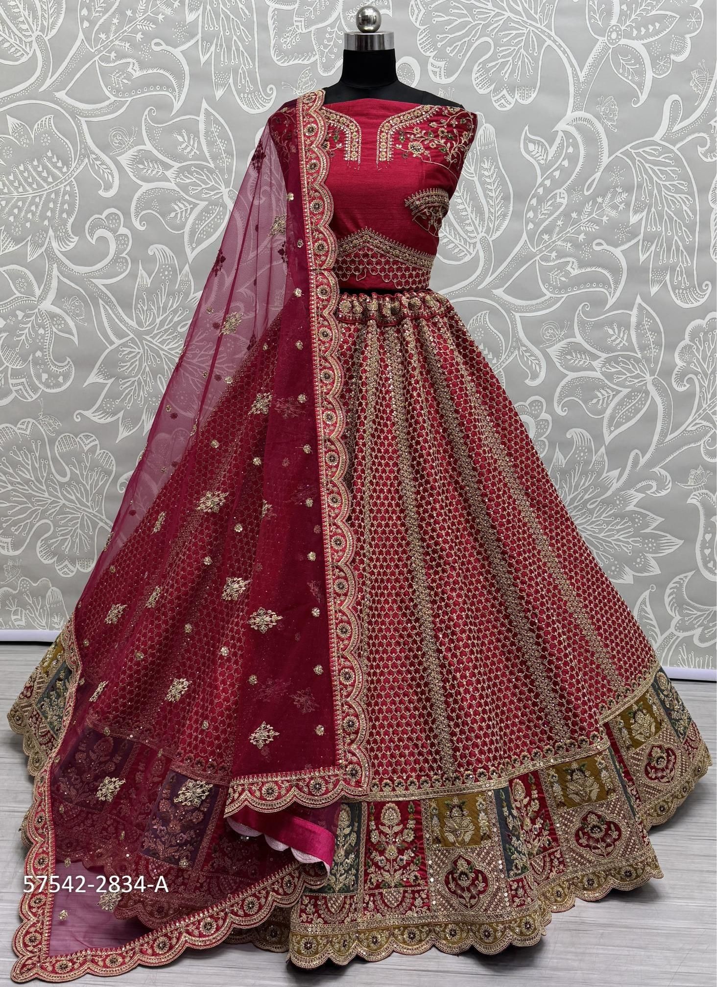 SERIES 2830-2842 - Catalog # 57542 (Set of 25 Semi-Stitched Lehengas) by Brand STROLLAY ®