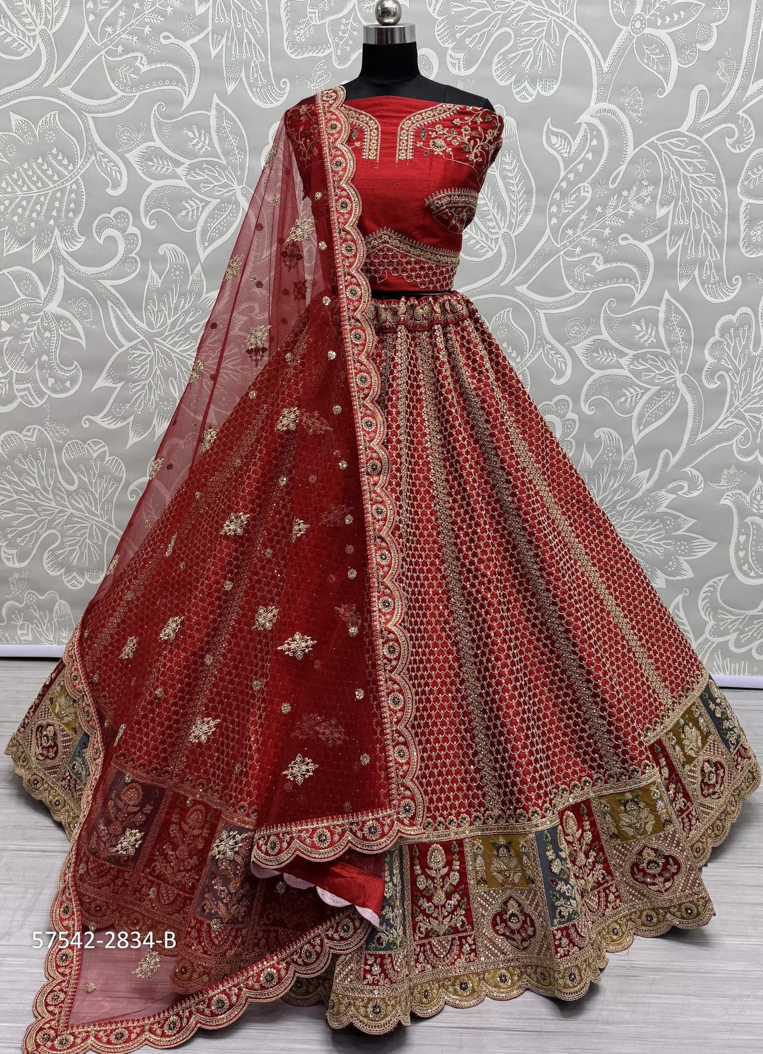 SERIES 2830-2842 - Catalog # 57542 (Set of 25 Semi-Stitched Lehengas) by Brand STROLLAY ®