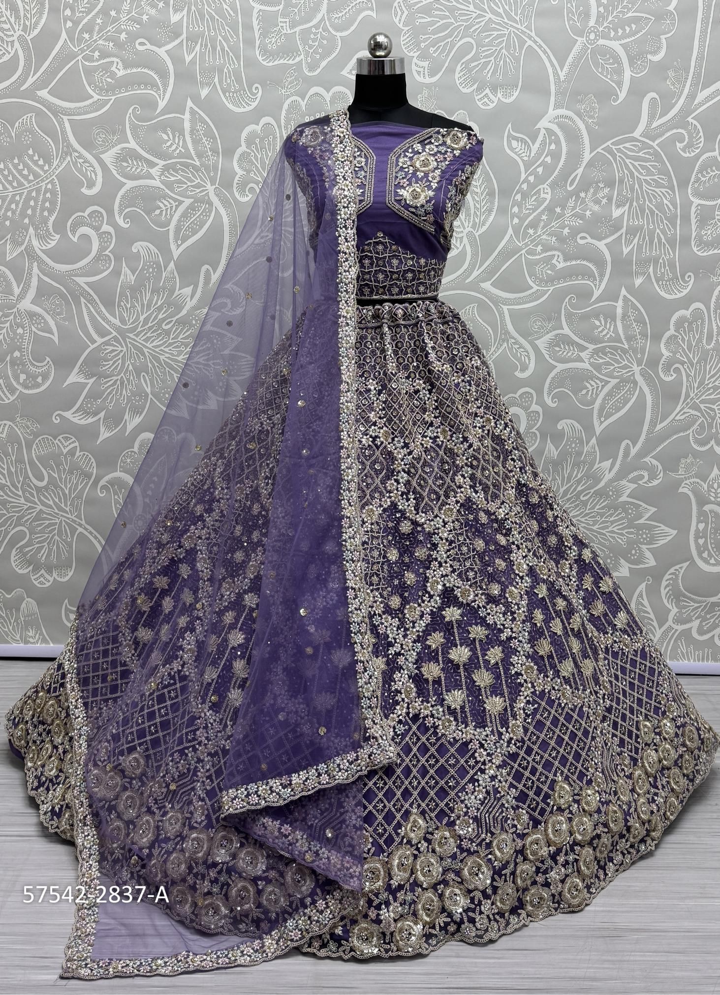 SERIES 2830-2842 - Catalog # 57542 (Set of 25 Semi-Stitched Lehengas) by Brand STROLLAY ®