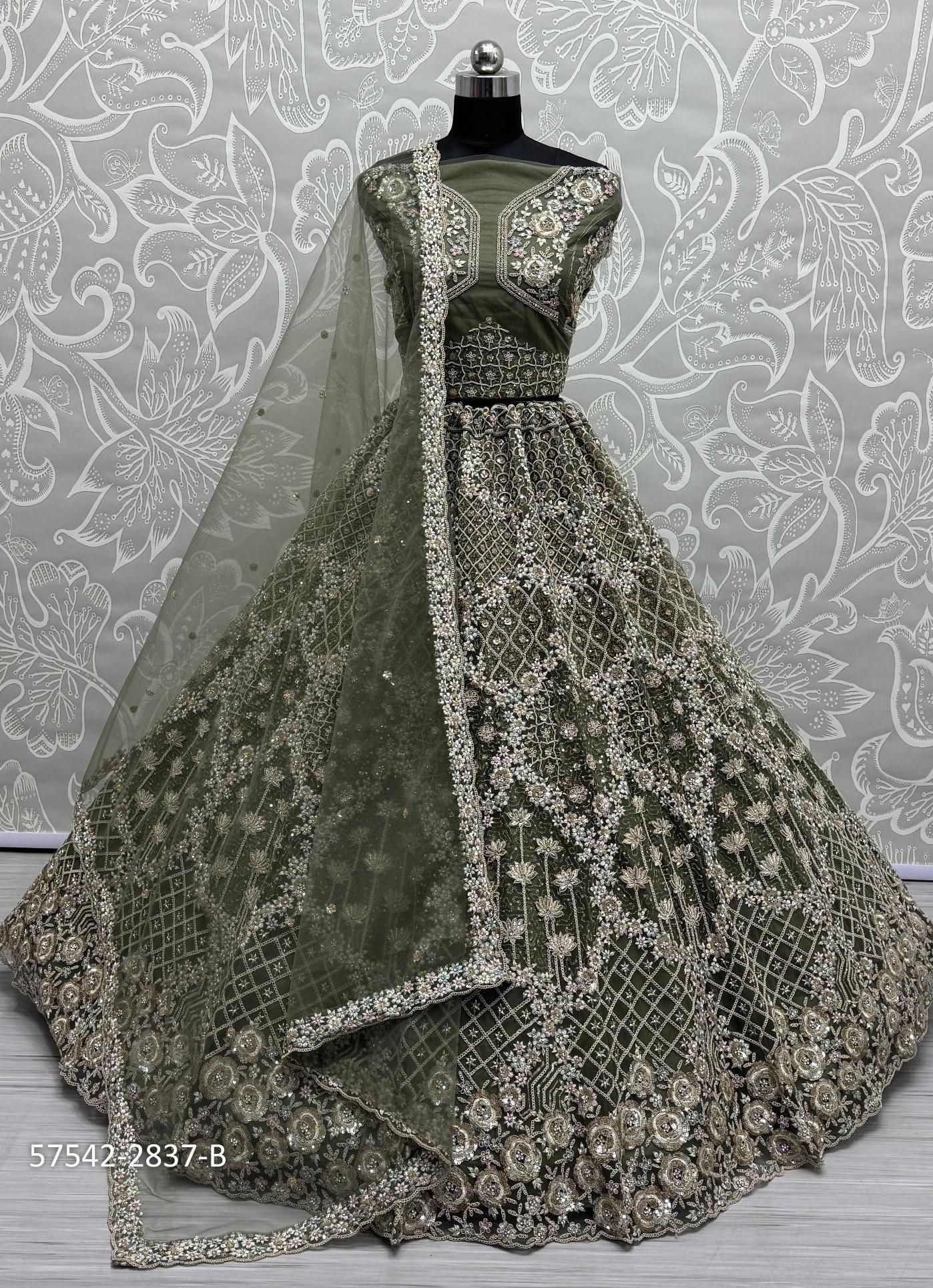 SERIES 2830-2842 - Catalog # 57542 (Set of 25 Semi-Stitched Lehengas) by Brand STROLLAY ®