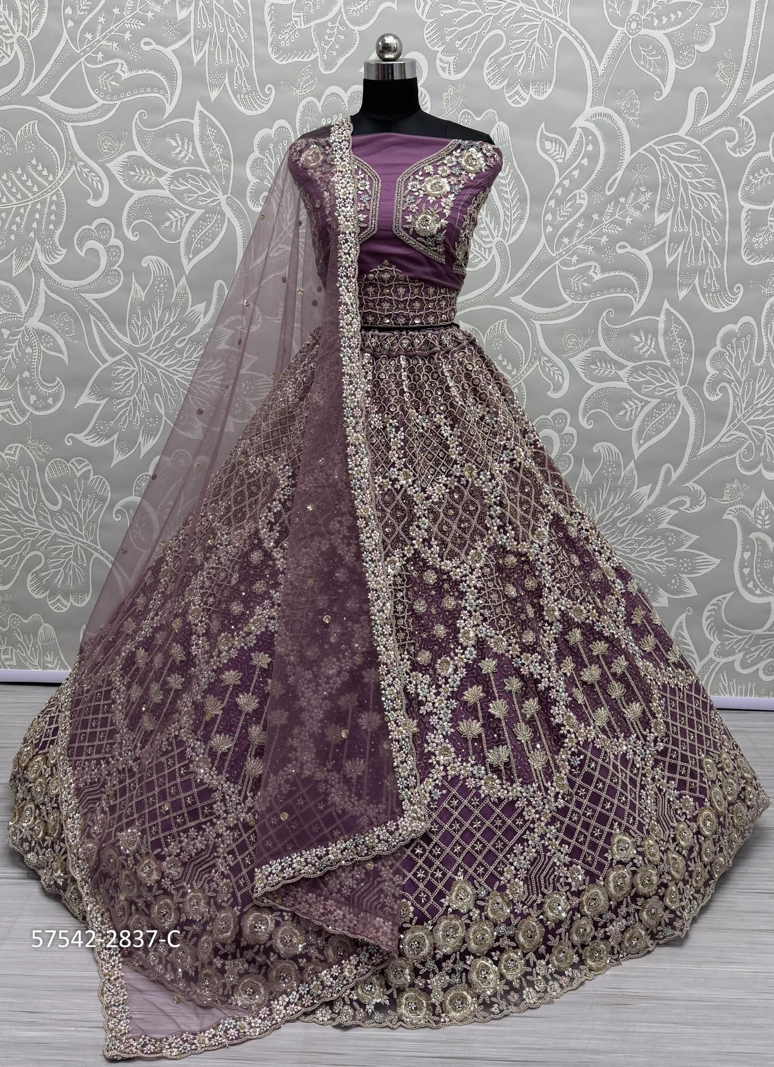 SERIES 2830-2842 - Catalog # 57542 (Set of 25 Semi-Stitched Lehengas) by Brand STROLLAY ®