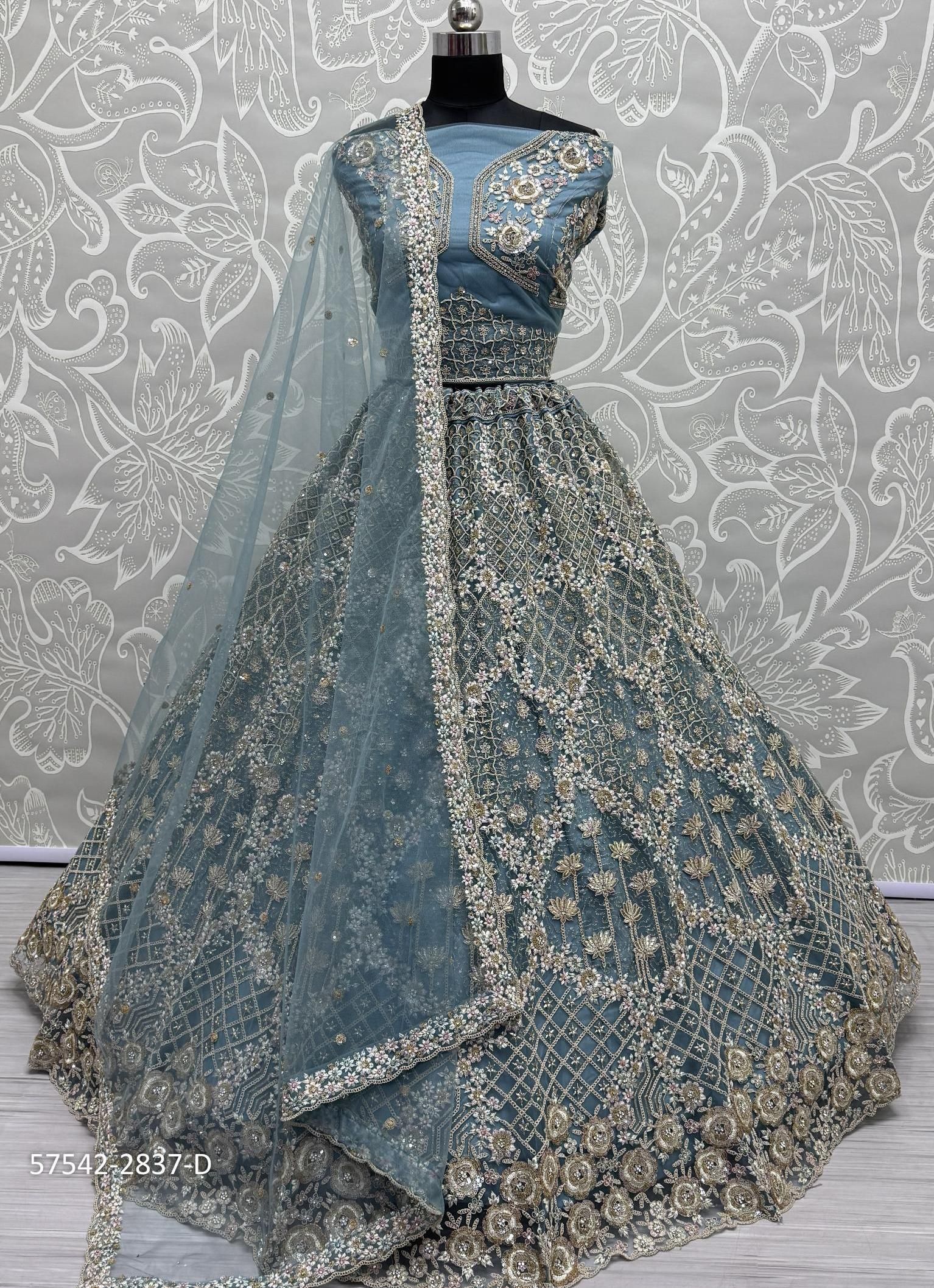 SERIES 2830-2842 - Catalog # 57542 (Set of 25 Semi-Stitched Lehengas) by Brand STROLLAY ®