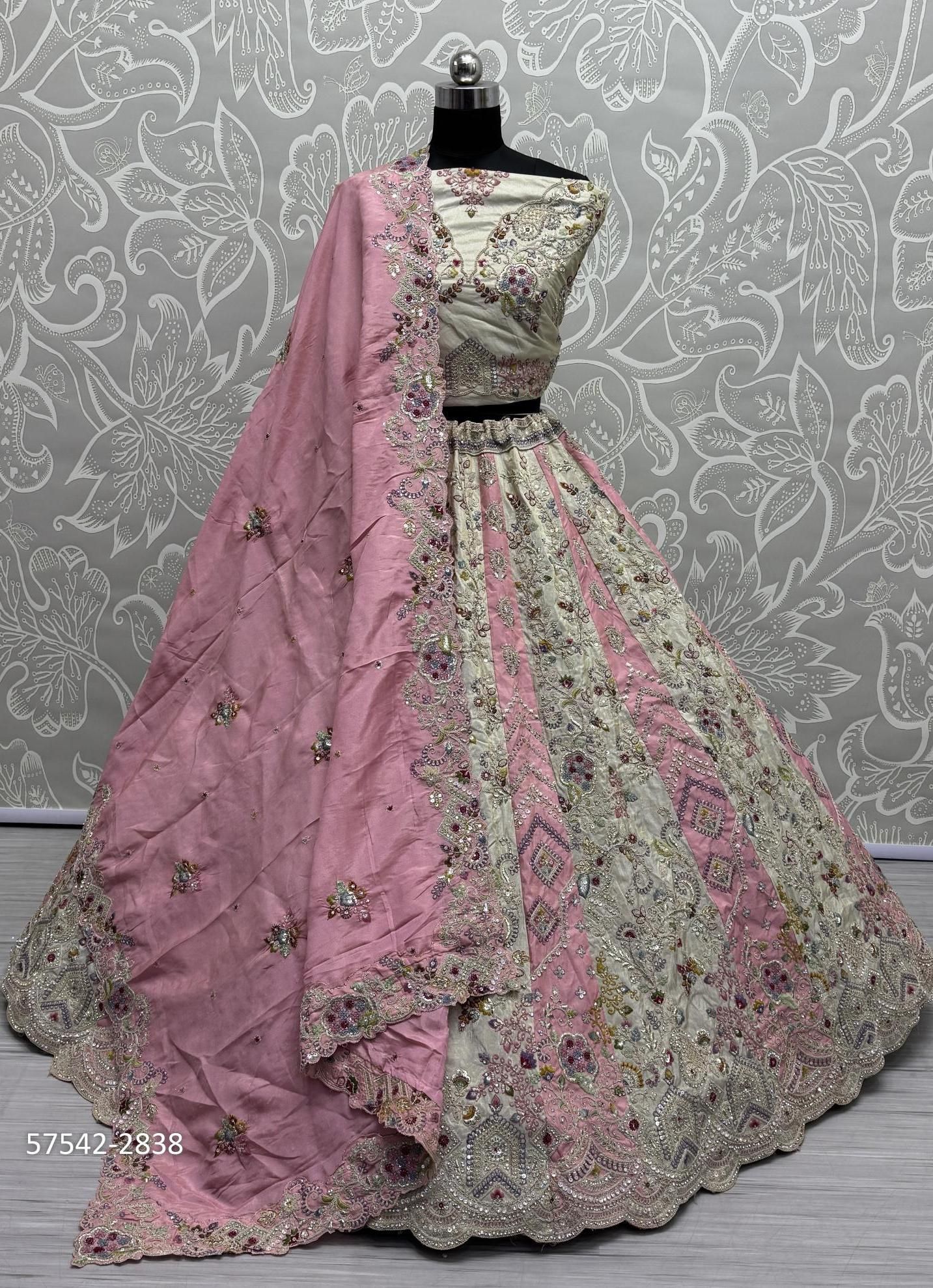 SERIES 2830-2842 - Catalog # 57542 (Set of 25 Semi-Stitched Lehengas) by Brand STROLLAY ®