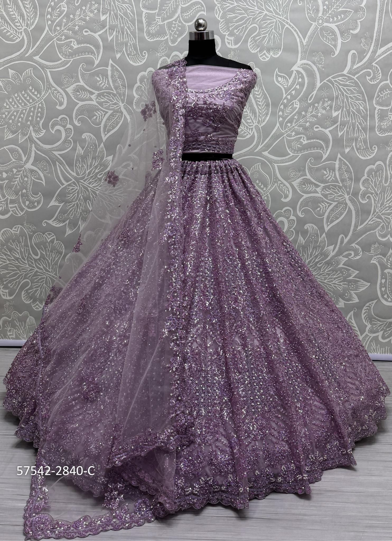 SERIES 2830-2842 - Catalog # 57542 (Set of 25 Semi-Stitched Lehengas) by Brand STROLLAY ®