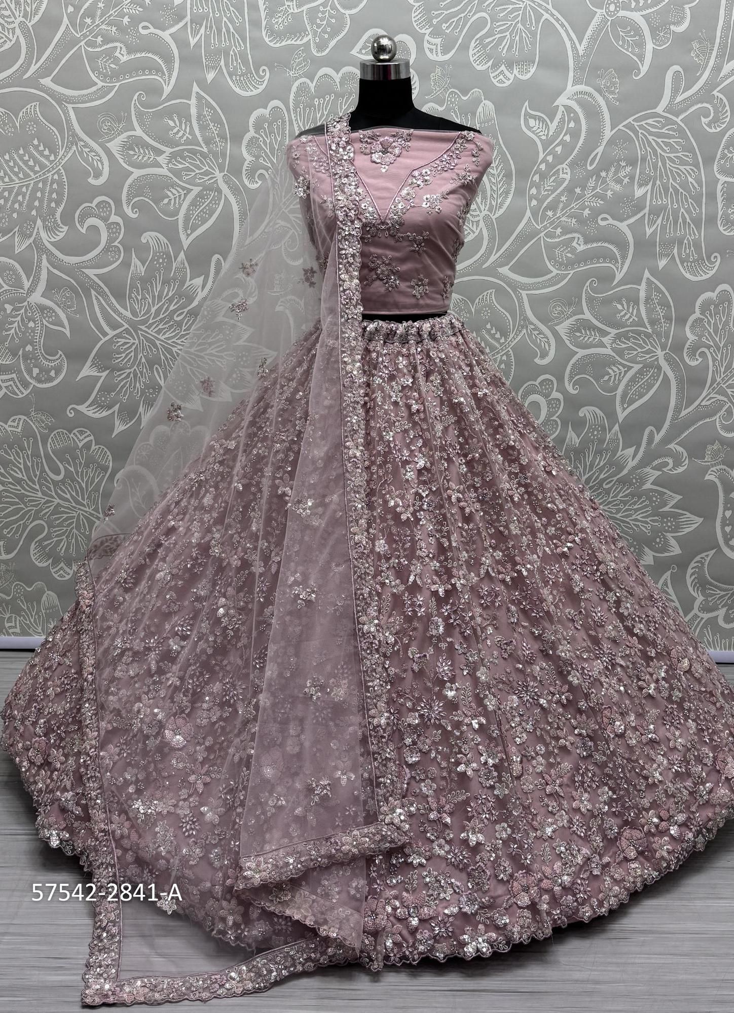 SERIES 2830-2842 - Catalog # 57542 (Set of 25 Semi-Stitched Lehengas) by Brand STROLLAY ®