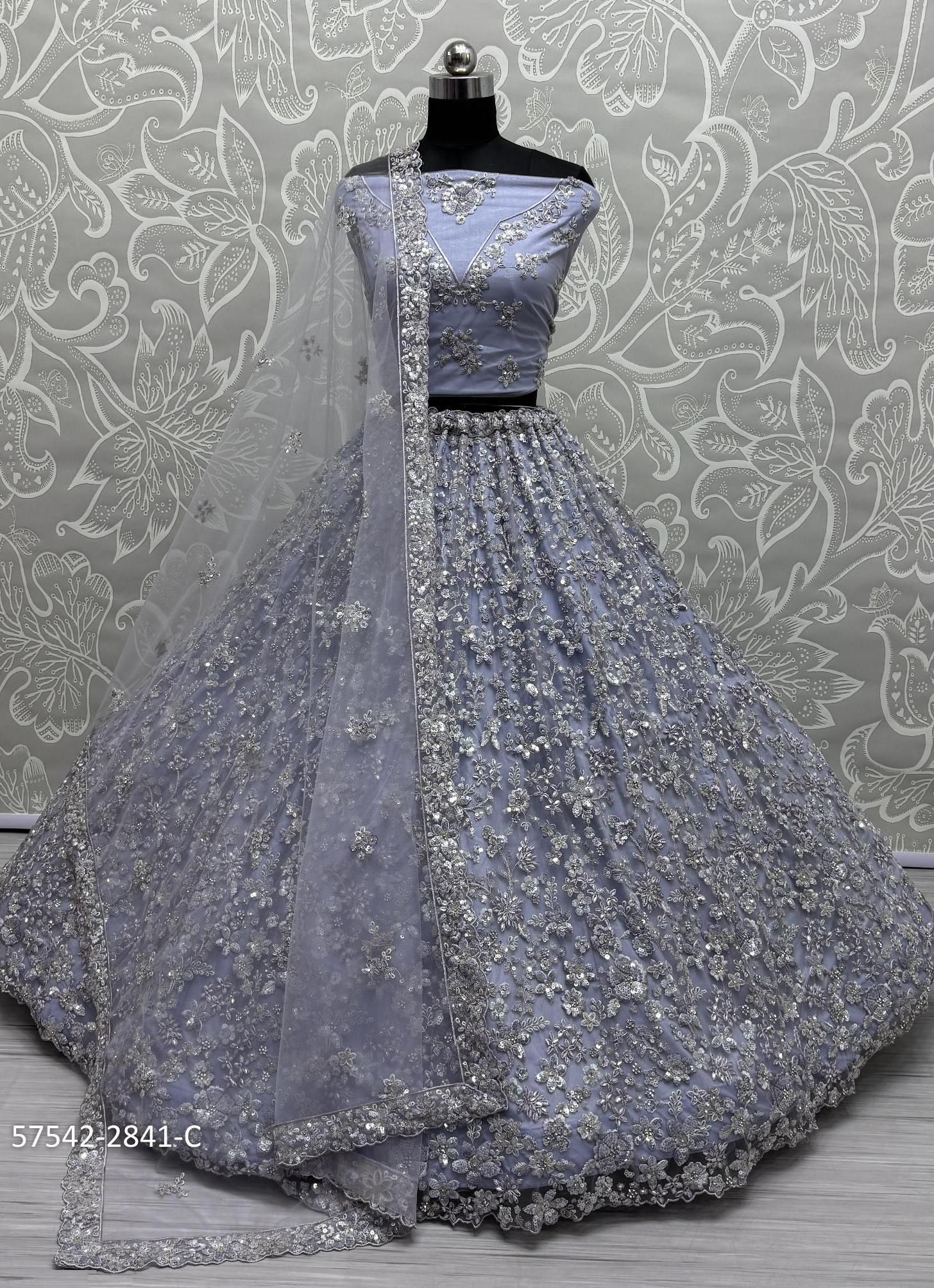 SERIES 2830-2842 - Catalog # 57542 (Set of 25 Semi-Stitched Lehengas) by Brand STROLLAY ®