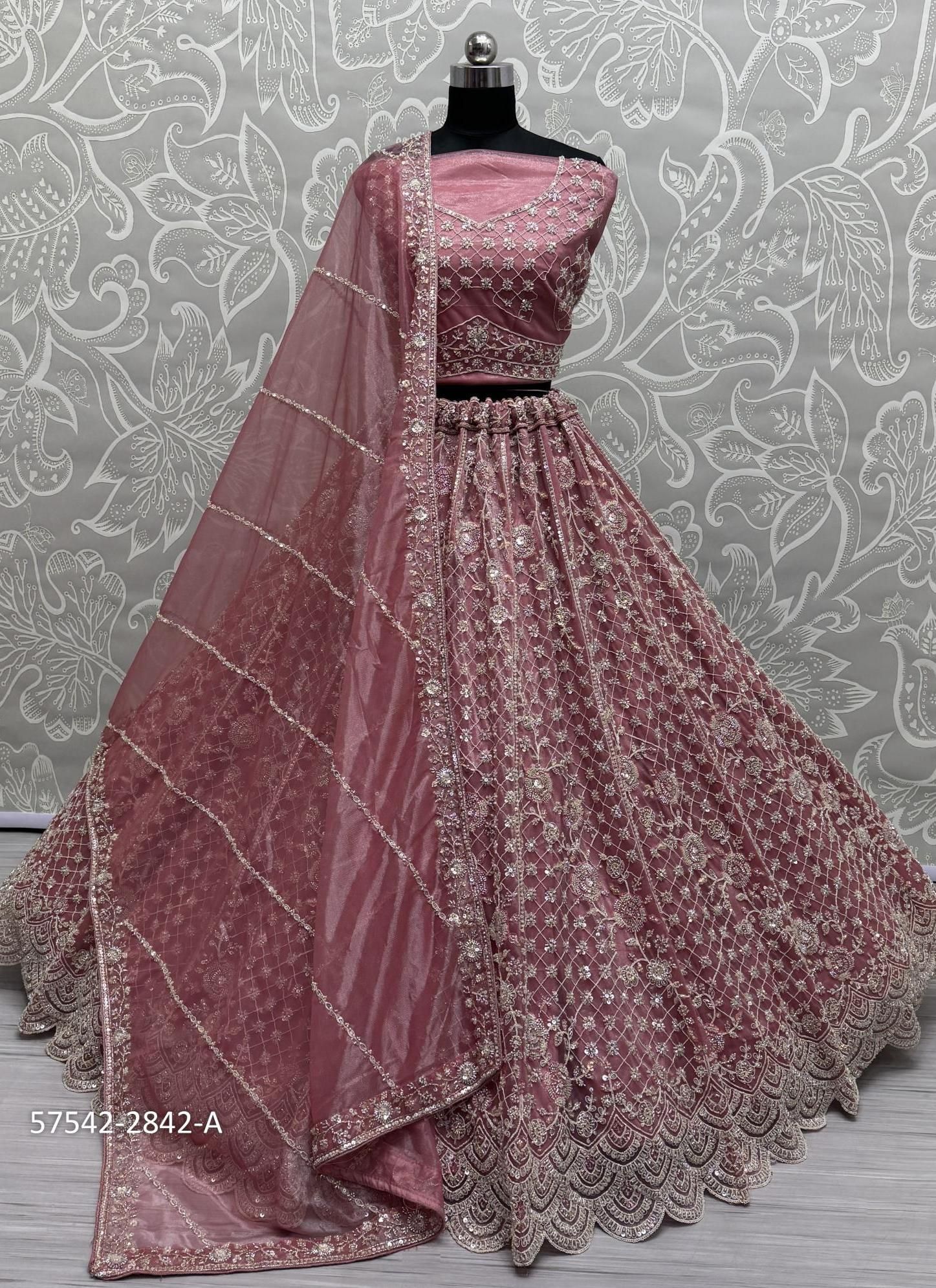 SERIES 2830-2842 - Catalog # 57542 (Set of 25 Semi-Stitched Lehengas) by Brand STROLLAY ®
