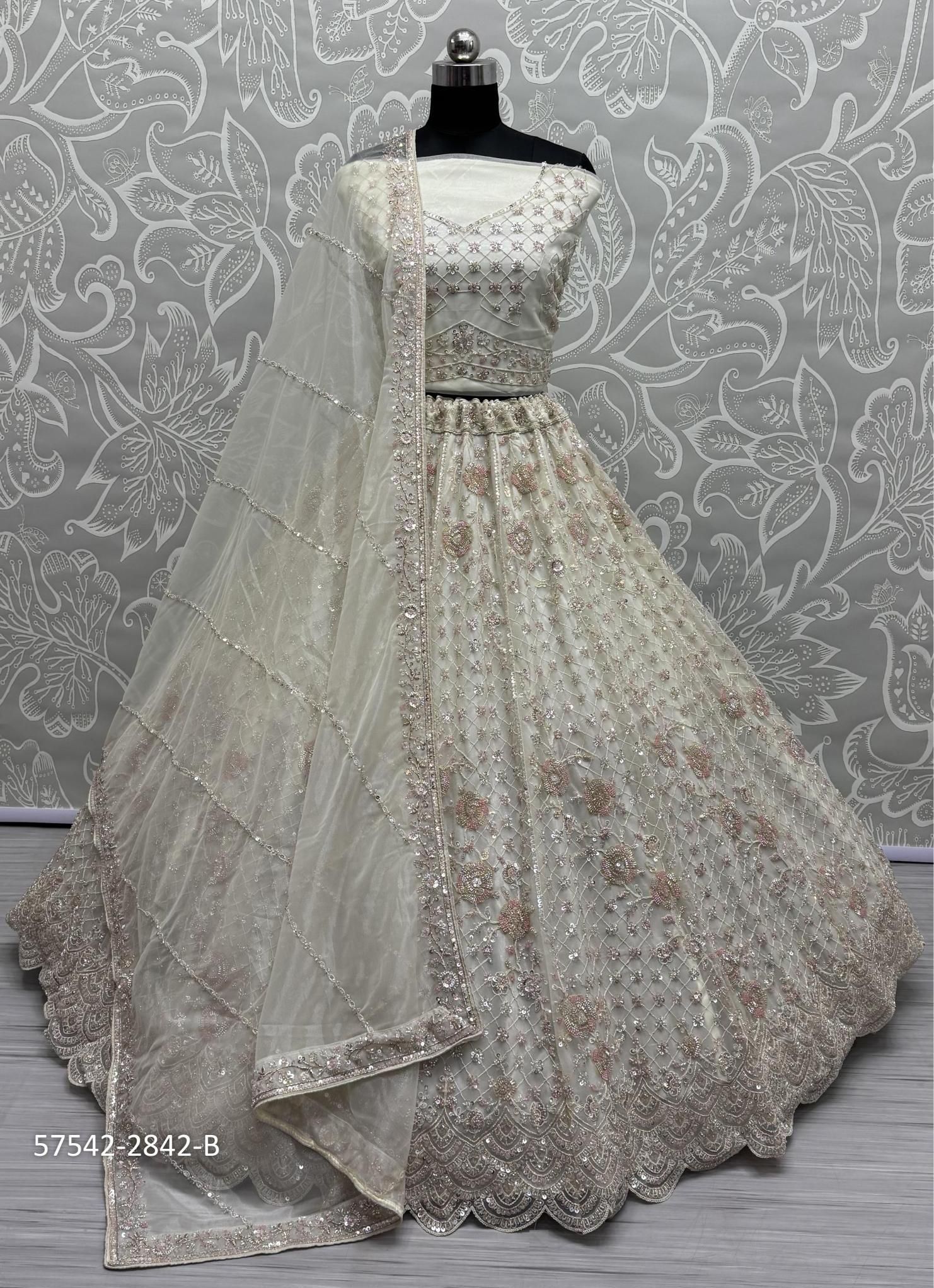 SERIES 2830-2842 - Catalog # 57542 (Set of 25 Semi-Stitched Lehengas) by Brand STROLLAY ®