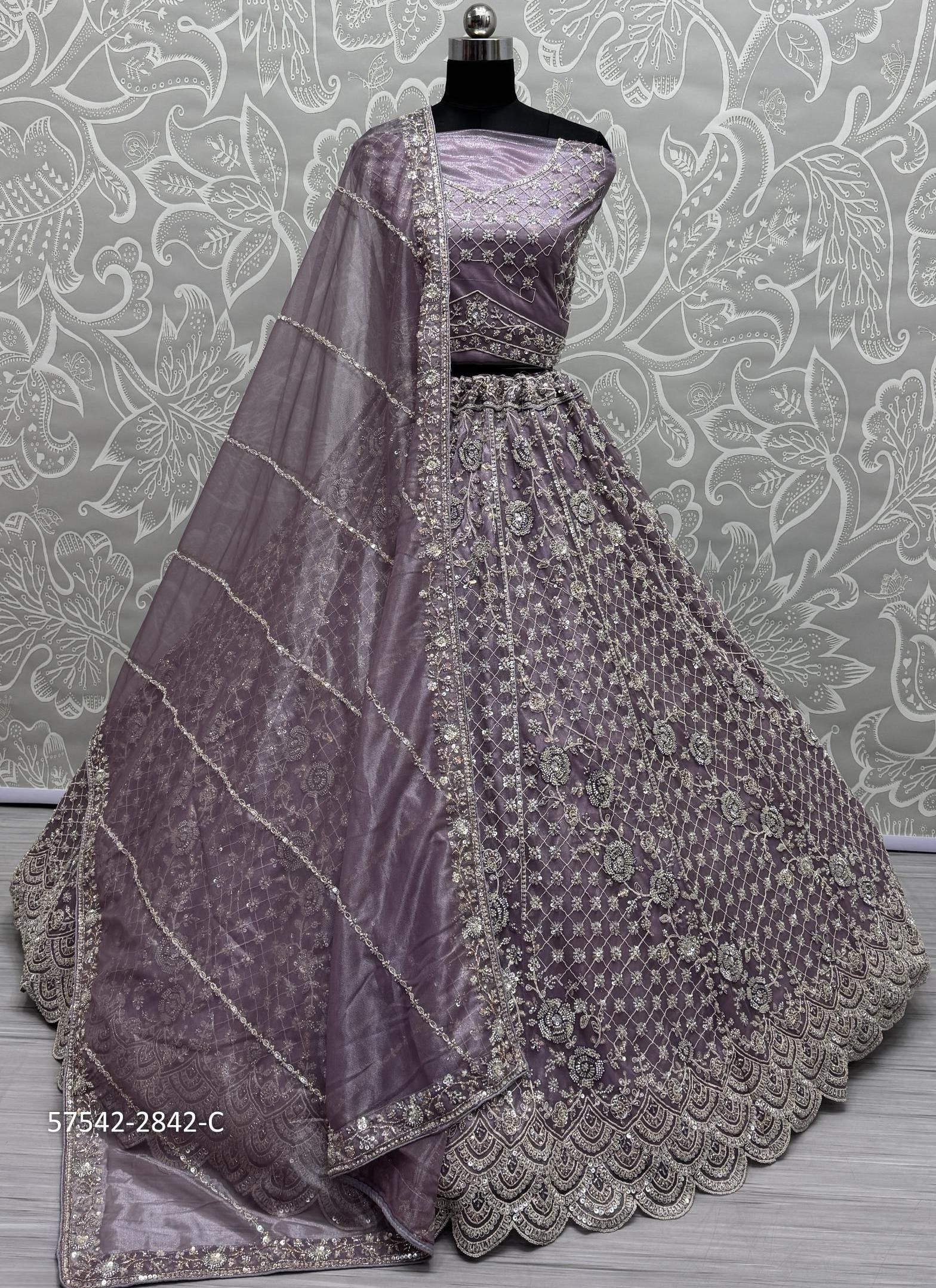 SERIES 2830-2842 - Catalog # 57542 (Set of 25 Semi-Stitched Lehengas) by Brand STROLLAY ®