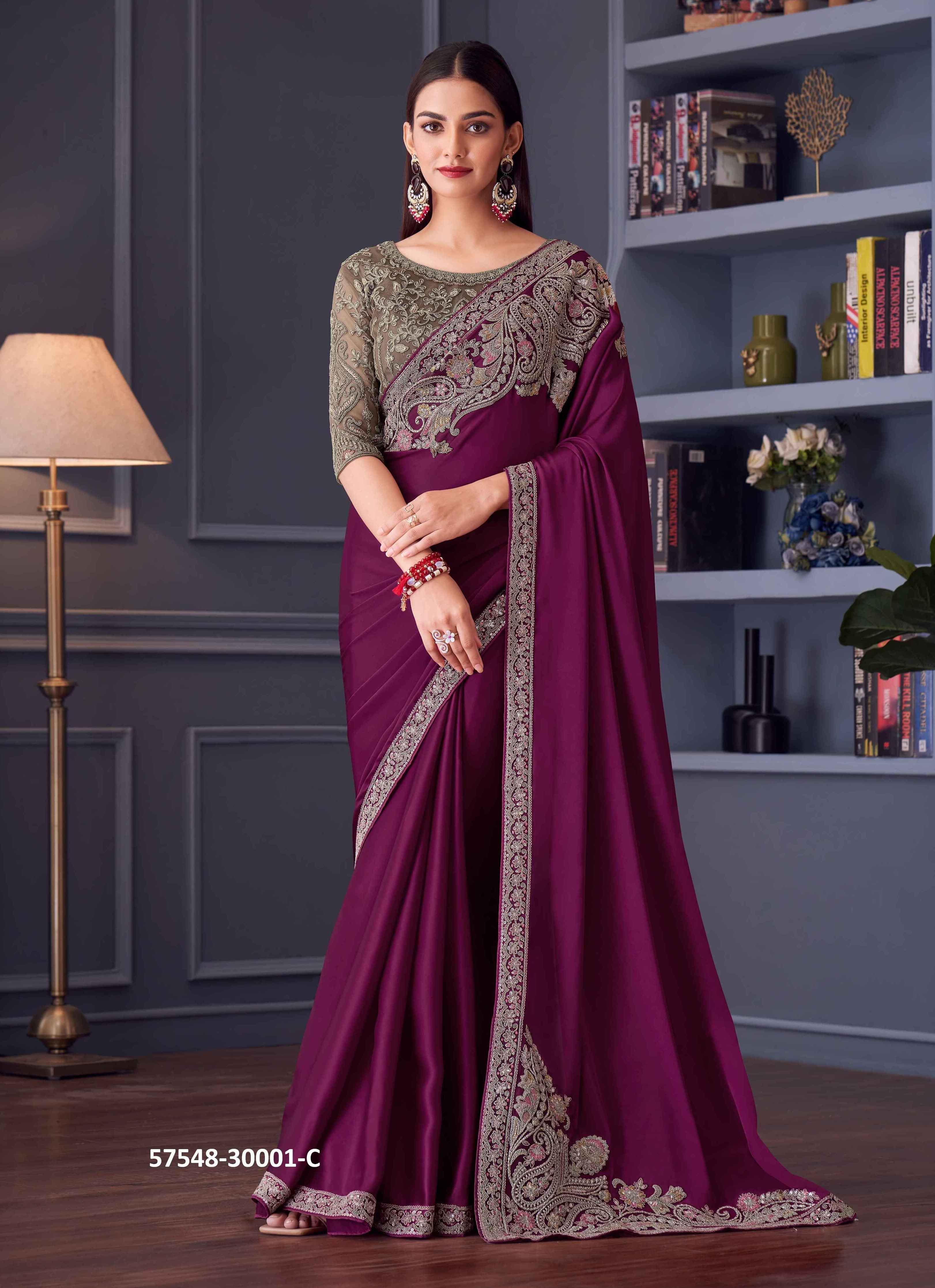 SILVER SCREEN 30001 COLORS - Catalog # 57548 (Set of 7 Sarees) by Brand THE FASHION HUB SILVER SCREEN 30001 COLORS - Catalog # 57548 (Set of 7 Sarees) by Brand THE FASHION HUB