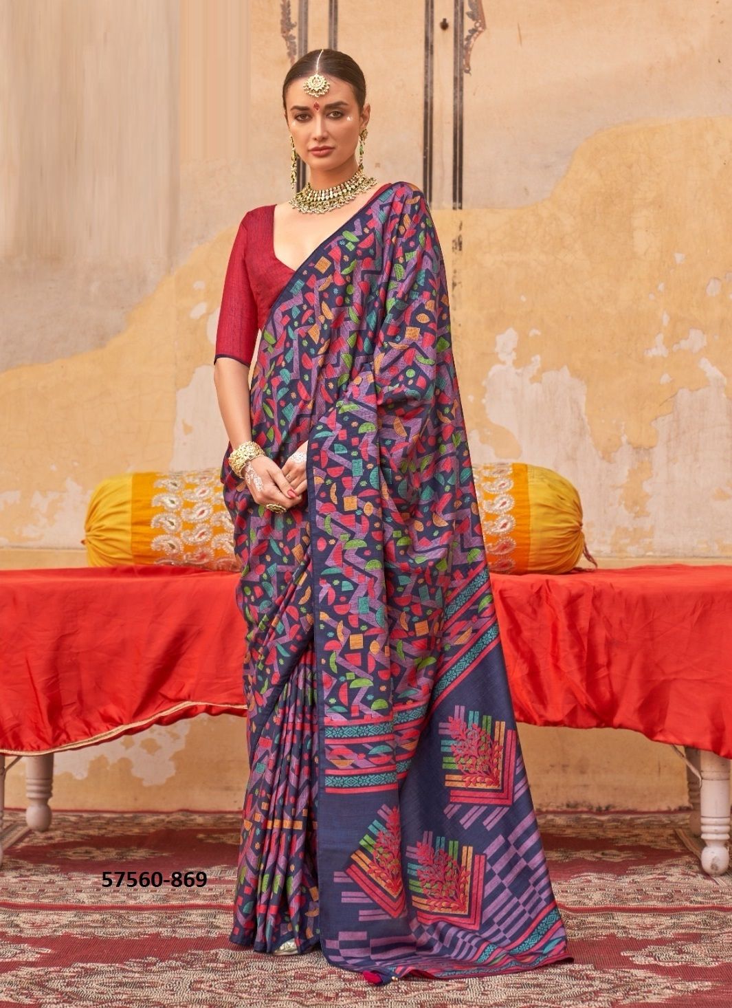 RAG MALHARI - Catalog # 57560 (Set of 6 Sarees) by Brand KRESHVA