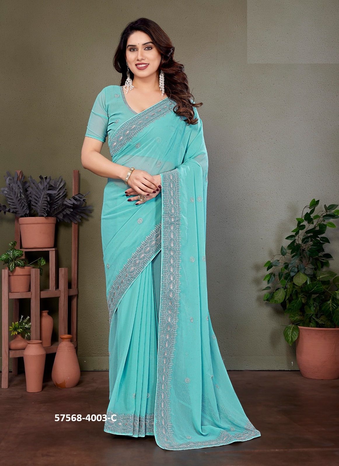 SERIES 4003 - Catalog # 57568 (Set of 4 Sarees) by Brand JAYSHREE