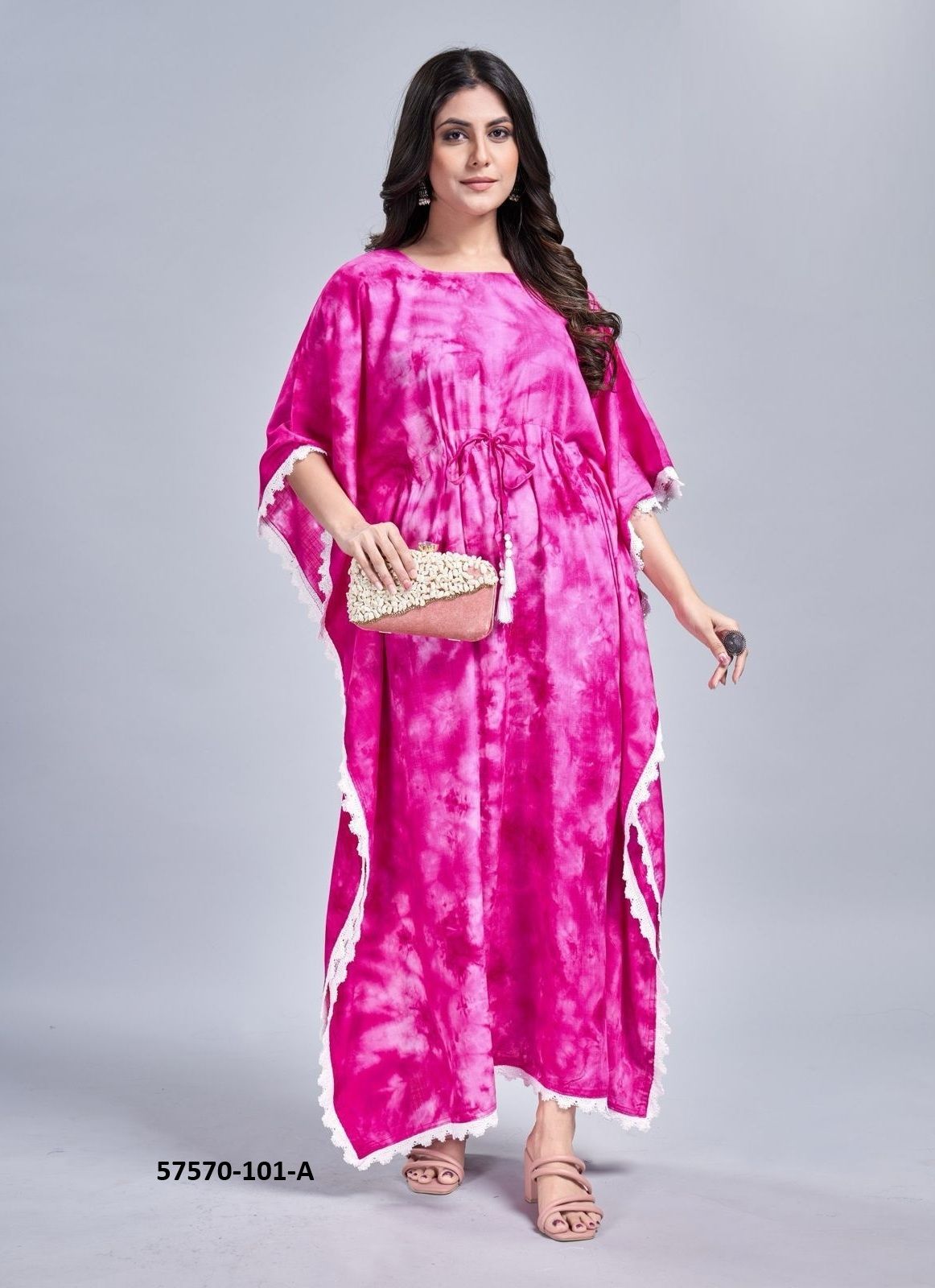 TIE & DYE PRINT 1 - Catalog # 57570 (Set of 6 Kaftans / Ponchos) by Brand BLUE HILLS TIE & DYE PRINT 1 - Catalog # 57570 (Set of 6 Kaftans / Ponchos) by Brand BLUE HILLS
