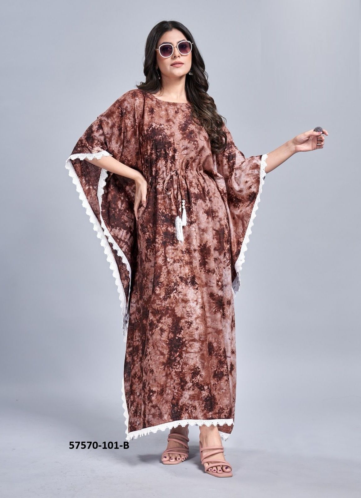 TIE & DYE PRINT 1 - Catalog # 57570 (Set of 6 Kaftans / Ponchos) by Brand BLUE HILLS TIE & DYE PRINT 1 - Catalog # 57570 (Set of 6 Kaftans / Ponchos) by Brand BLUE HILLS