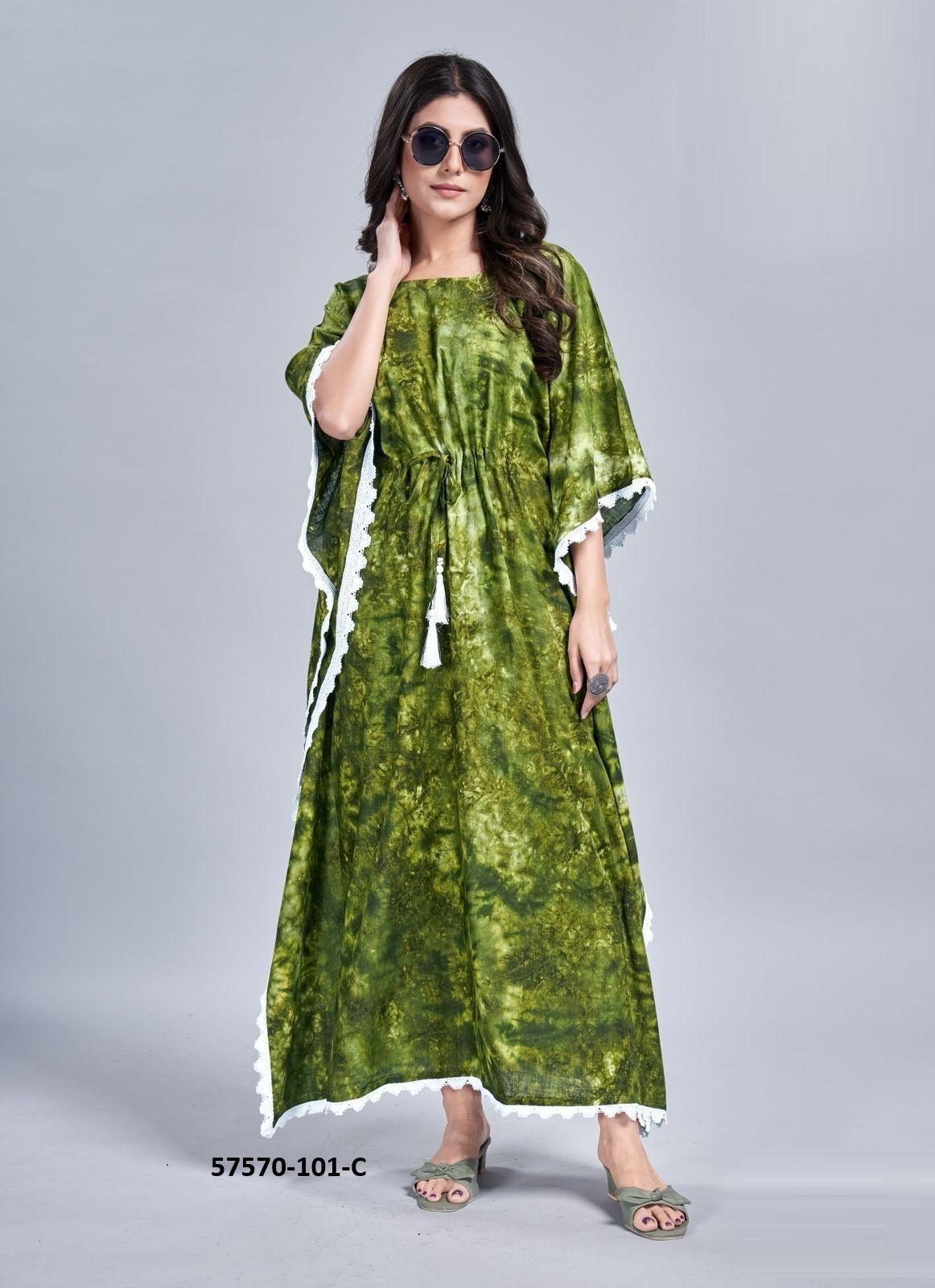 TIE & DYE PRINT 1 - Catalog # 57570 (Set of 6 Kaftans / Ponchos) by Brand BLUE HILLS TIE & DYE PRINT 1 - Catalog # 57570 (Set of 6 Kaftans / Ponchos) by Brand BLUE HILLS
