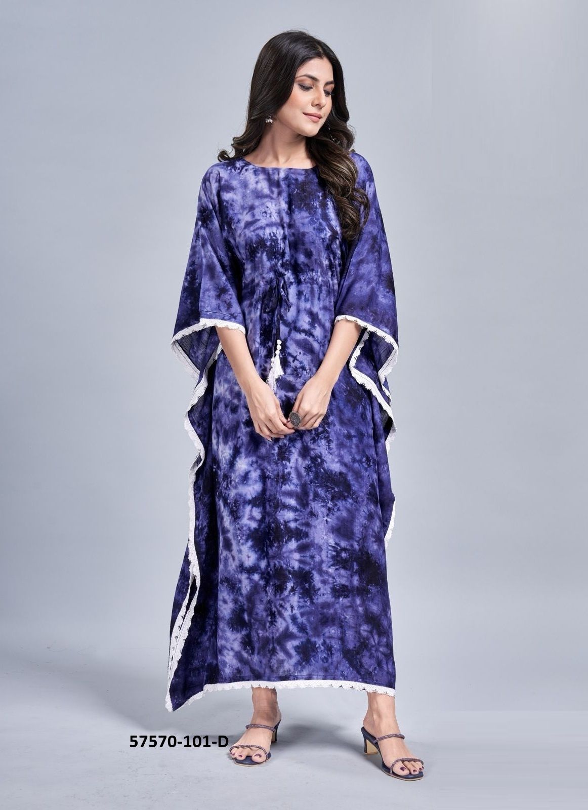 TIE & DYE PRINT 1 - Catalog # 57570 (Set of 6 Kaftans / Ponchos) by Brand BLUE HILLS TIE & DYE PRINT 1 - Catalog # 57570 (Set of 6 Kaftans / Ponchos) by Brand BLUE HILLS