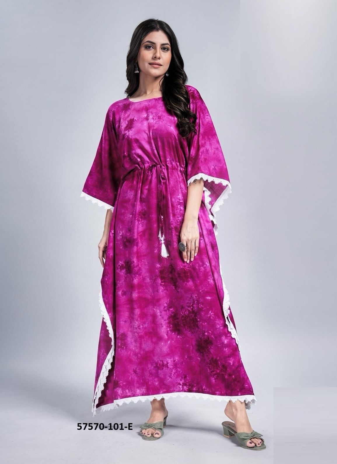 TIE & DYE PRINT 1 - Catalog # 57570 (Set of 6 Kaftans / Ponchos) by Brand BLUE HILLS TIE & DYE PRINT 1 - Catalog # 57570 (Set of 6 Kaftans / Ponchos) by Brand BLUE HILLS