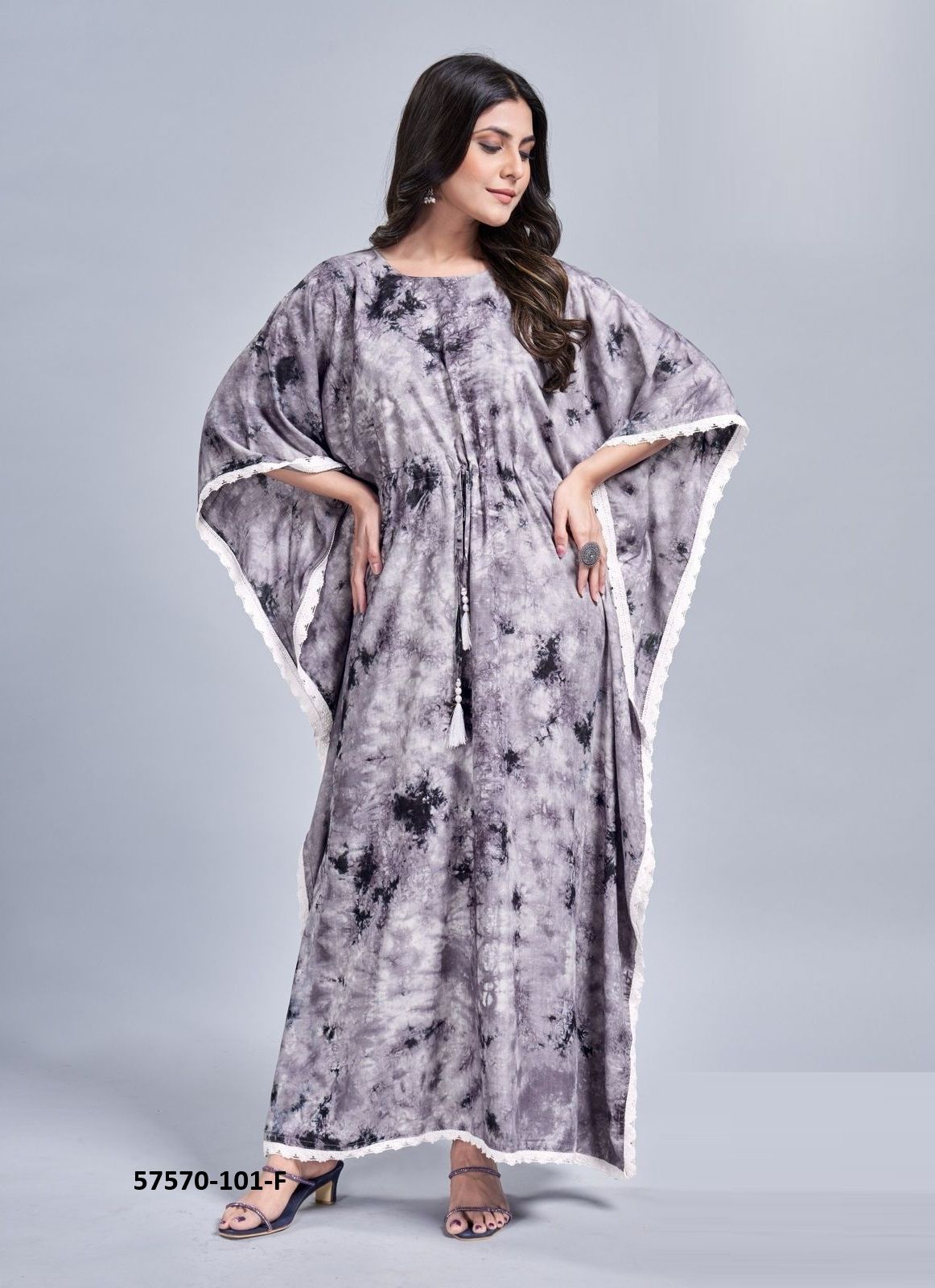 TIE & DYE PRINT 1 - Catalog # 57570 (Set of 6 Kaftans / Ponchos) by Brand BLUE HILLS TIE & DYE PRINT 1 - Catalog # 57570 (Set of 6 Kaftans / Ponchos) by Brand BLUE HILLS