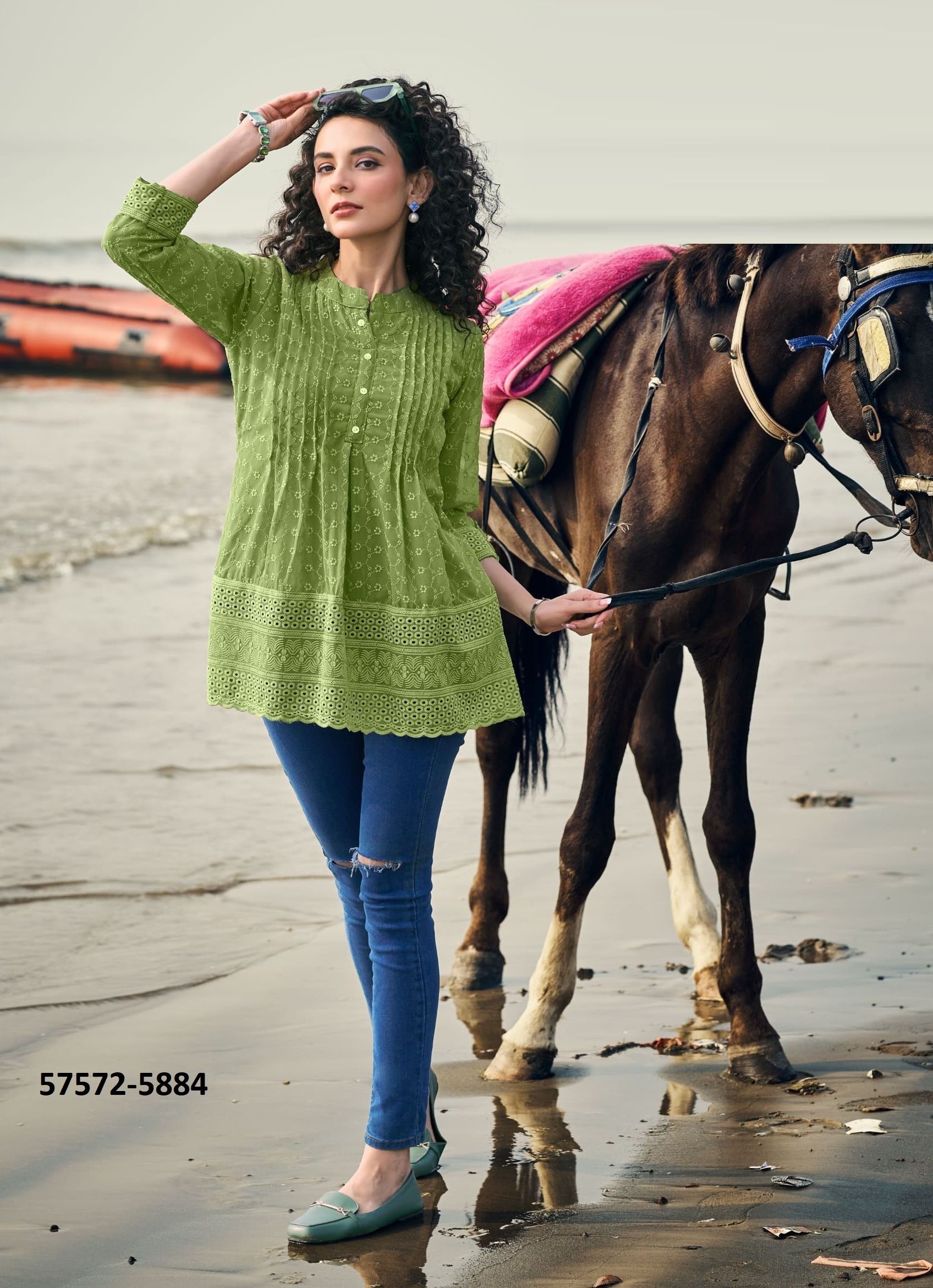 HORIZON - Catalog # 57572 (Set of 6 Readymade Women's Kurtis / Tops) by Brand LYMI BY RANGOON HORIZON - Catalog # 57572 (Set of 6 Readymade Women's Kurtis / Tops) by Brand LYMI BY RANGOON