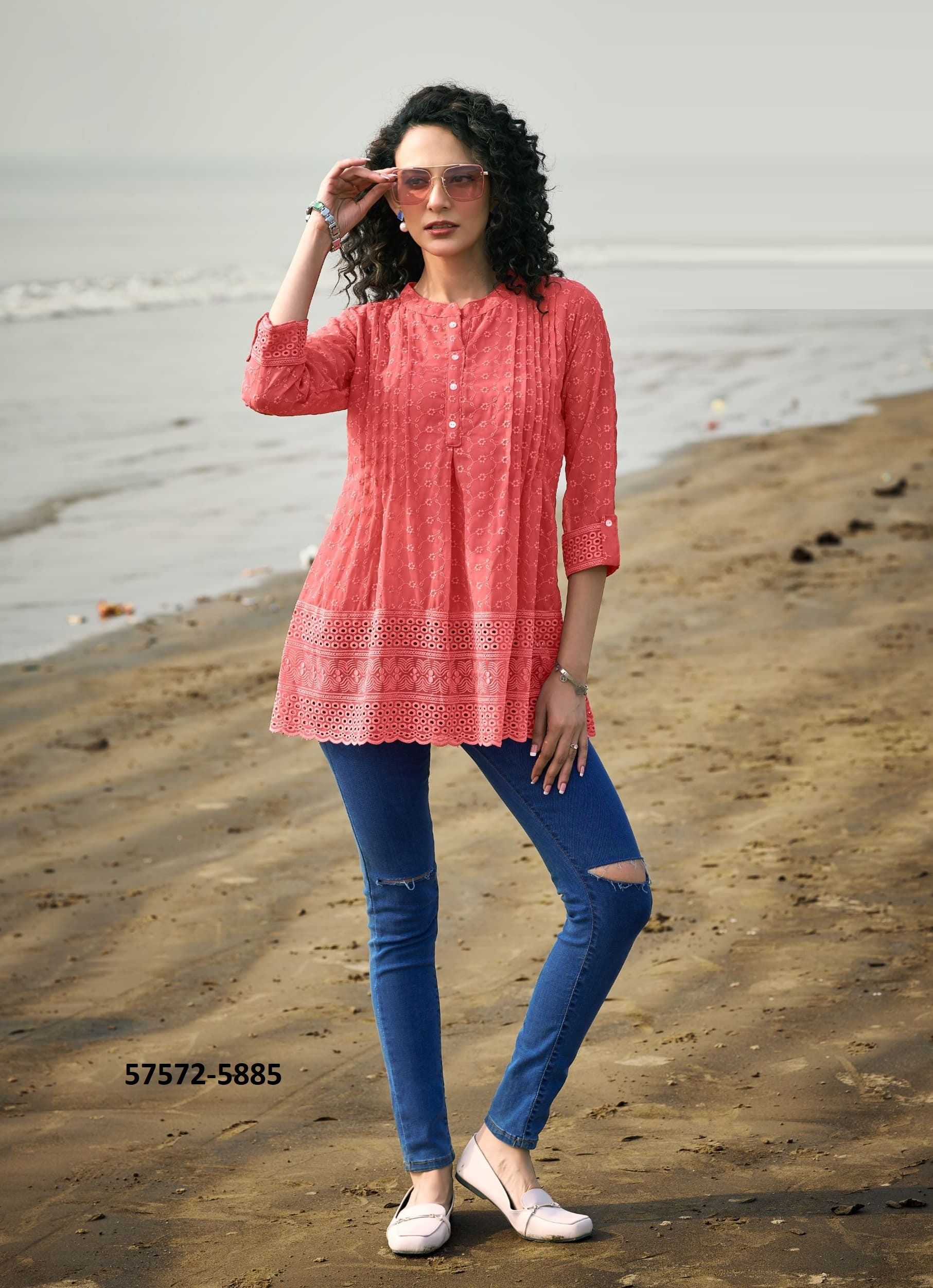 HORIZON - Catalog # 57572 (Set of 6 Readymade Women's Kurtis / Tops) by Brand LYMI BY RANGOON HORIZON - Catalog # 57572 (Set of 6 Readymade Women's Kurtis / Tops) by Brand LYMI BY RANGOON