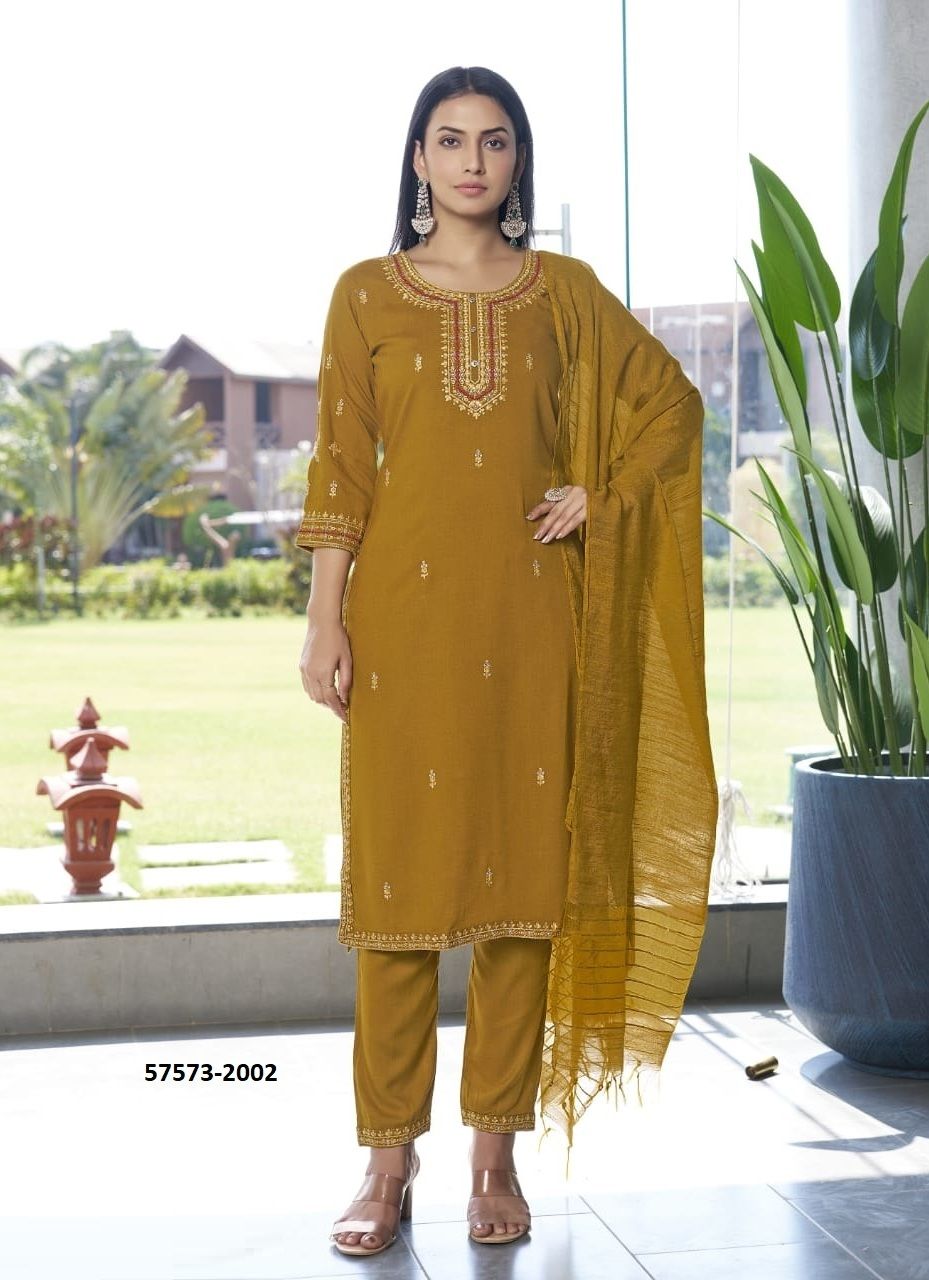 ORRA - Catalog # 57573 (Set of 6 Readymade Salwar Suits) by Brand WOODEE AHMEDABAD