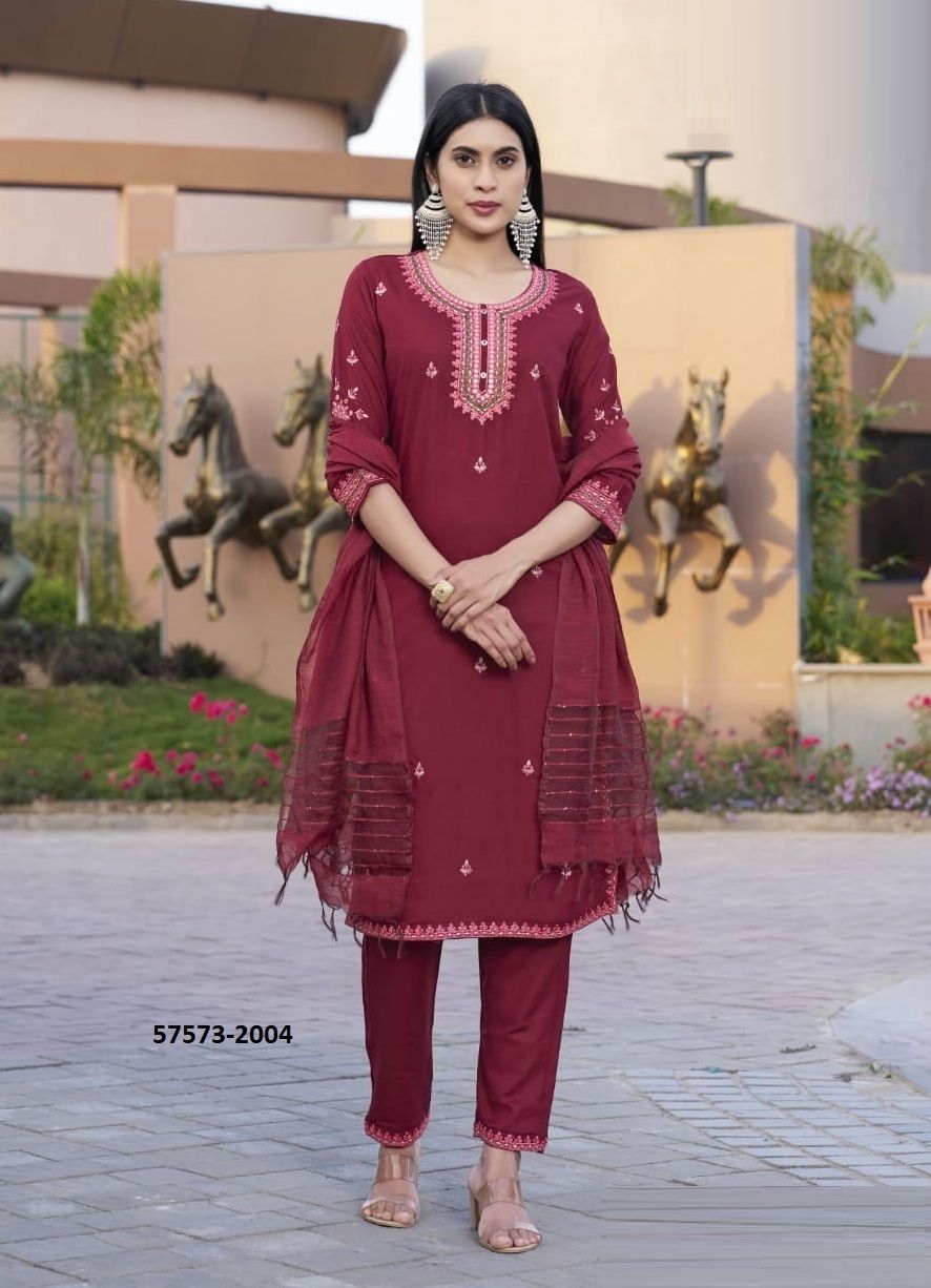 ORRA - Catalog # 57573 (Set of 6 Readymade Salwar Suits) by Brand WOODEE AHMEDABAD
