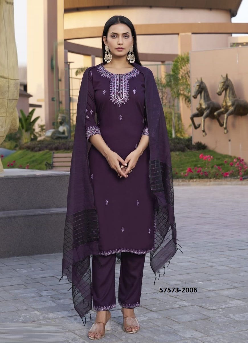 ORRA - Catalog # 57573 (Set of 6 Readymade Salwar Suits) by Brand WOODEE AHMEDABAD