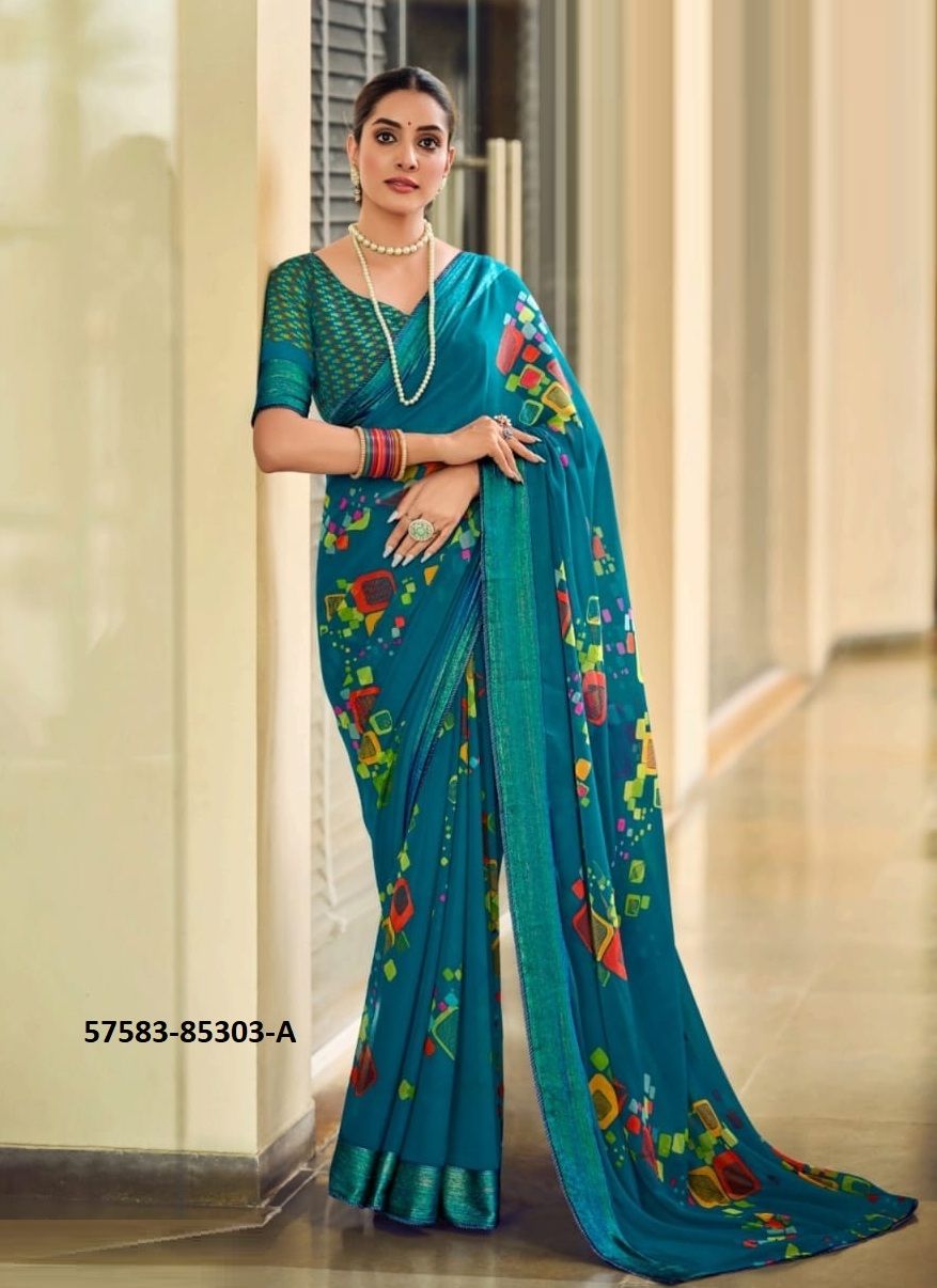 GUNJAN - Catalog # 57583 (Set of 8 Sarees) by Brand VIPUL FASHIONS