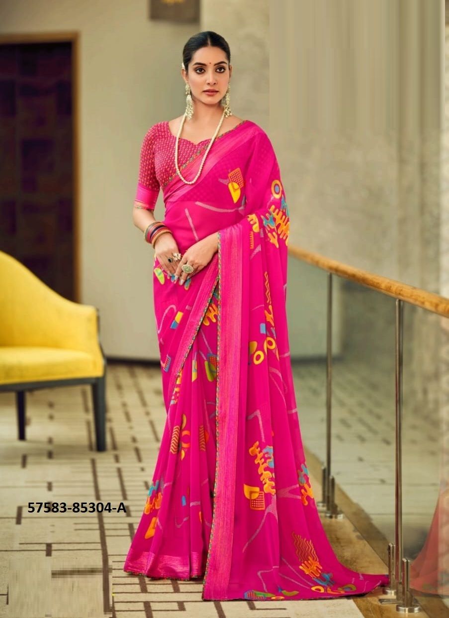 GUNJAN - Catalog # 57583 (Set of 8 Sarees) by Brand VIPUL FASHIONS
