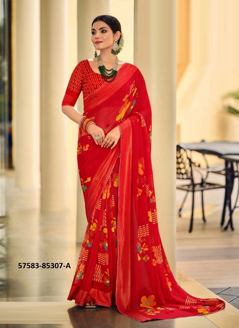 GUNJAN - Catalog # 57583 (Set of 8 Sarees) by Brand VIPUL FASHIONS