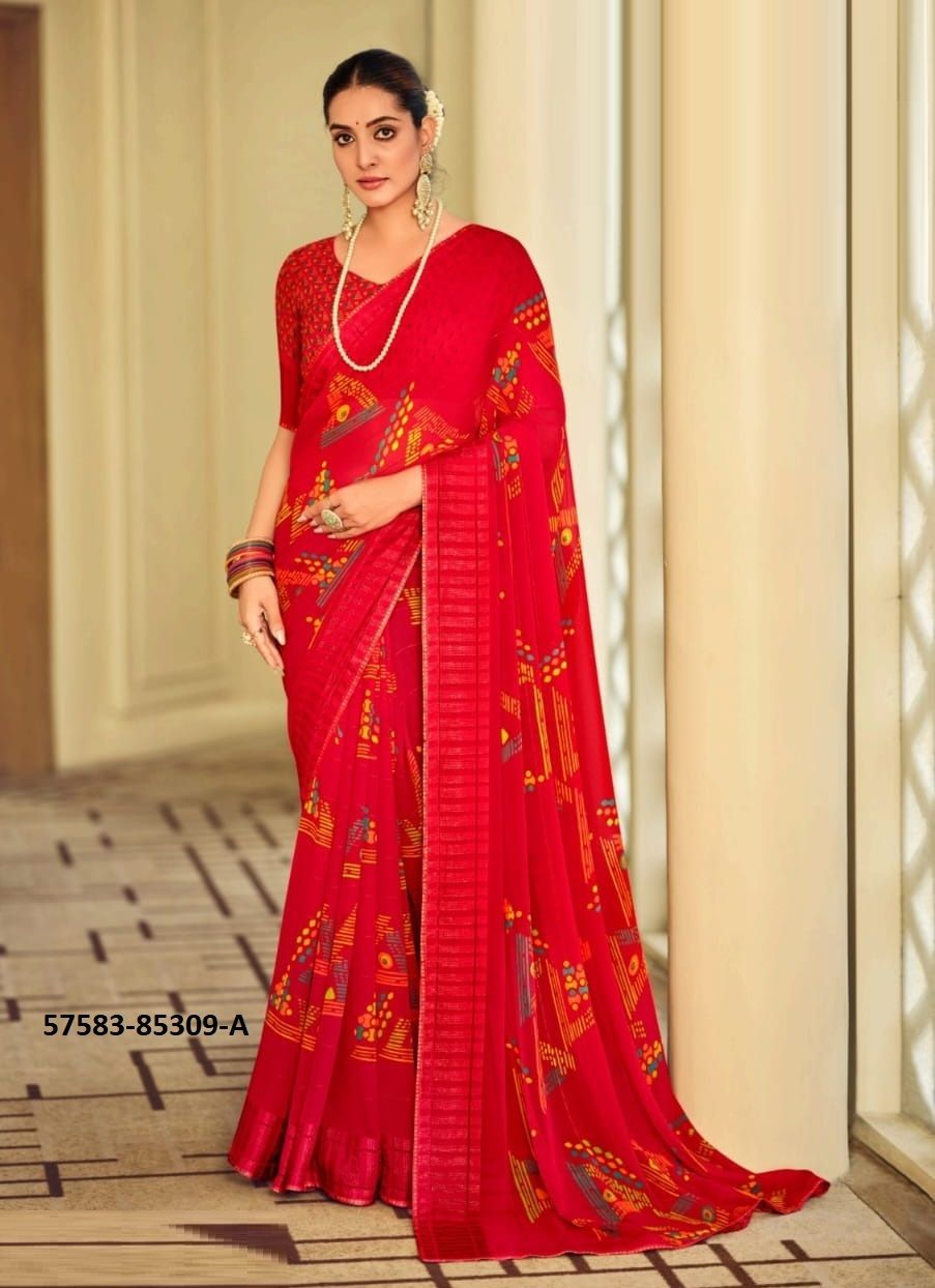 GUNJAN - Catalog # 57583 (Set of 8 Sarees) by Brand VIPUL FASHIONS