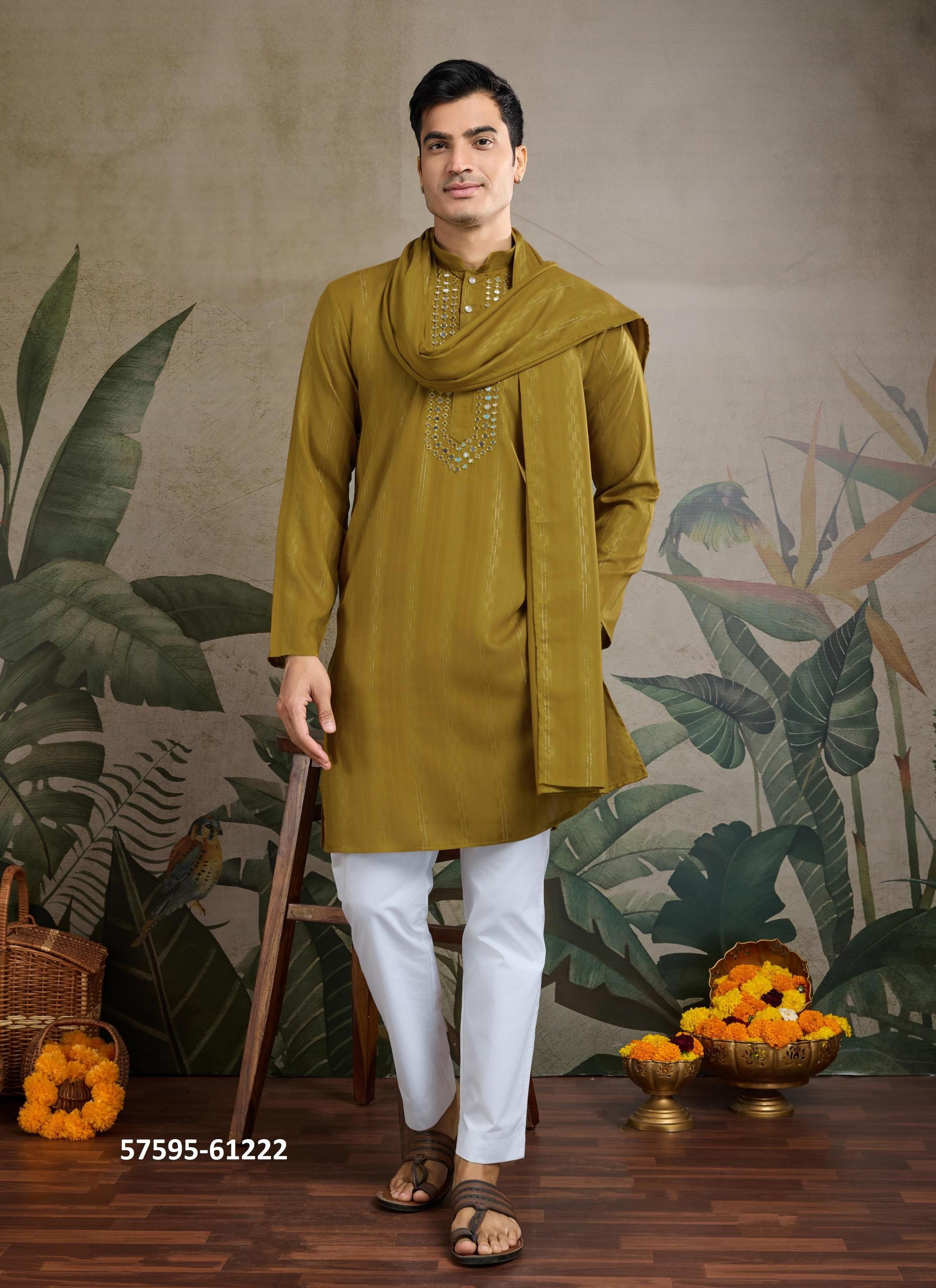 ZARI & WEAVES 2 - Catalog # 57595 (Set of 4 Men's Ethnic Wear) by Brand STROLLAY ®