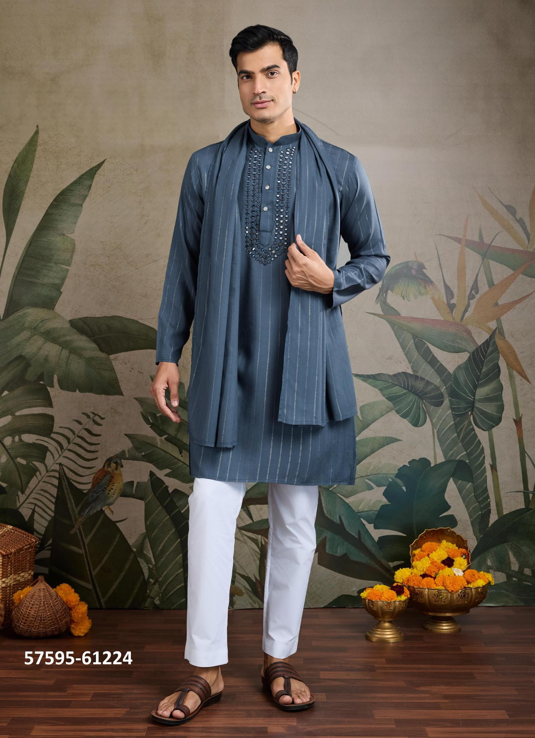 ZARI & WEAVES 2 - Catalog # 57595 (Set of 4 Men's Ethnic Wear) by Brand STROLLAY ®