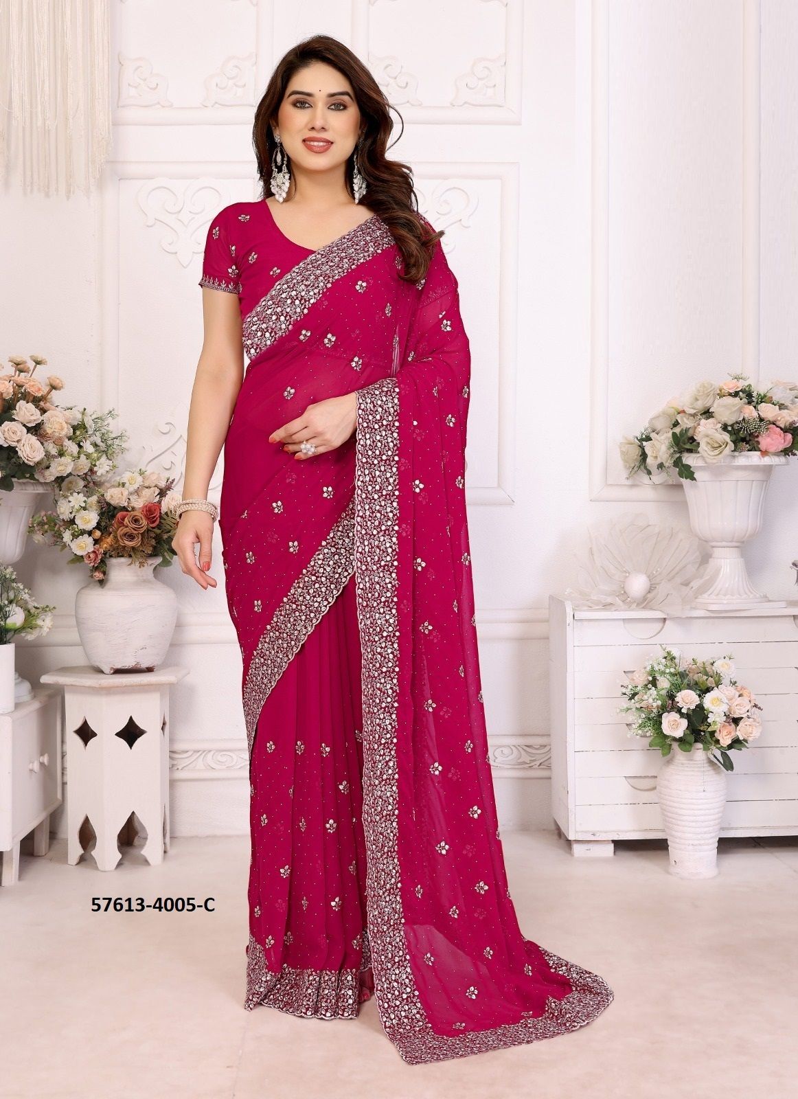 SERIES 4005 - Catalog # 57613 (Set of 5 Sarees) by Brand JAYSHREE