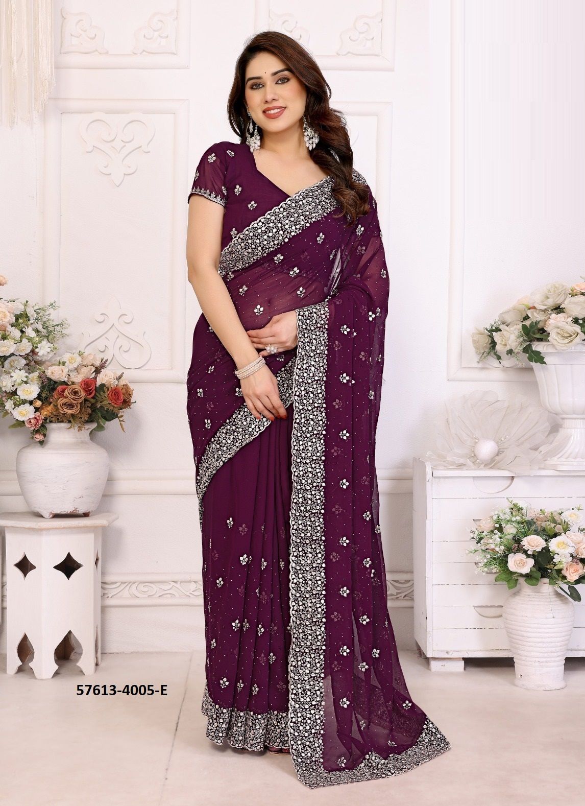 SERIES 4005 - Catalog # 57613 (Set of 5 Sarees) by Brand JAYSHREE