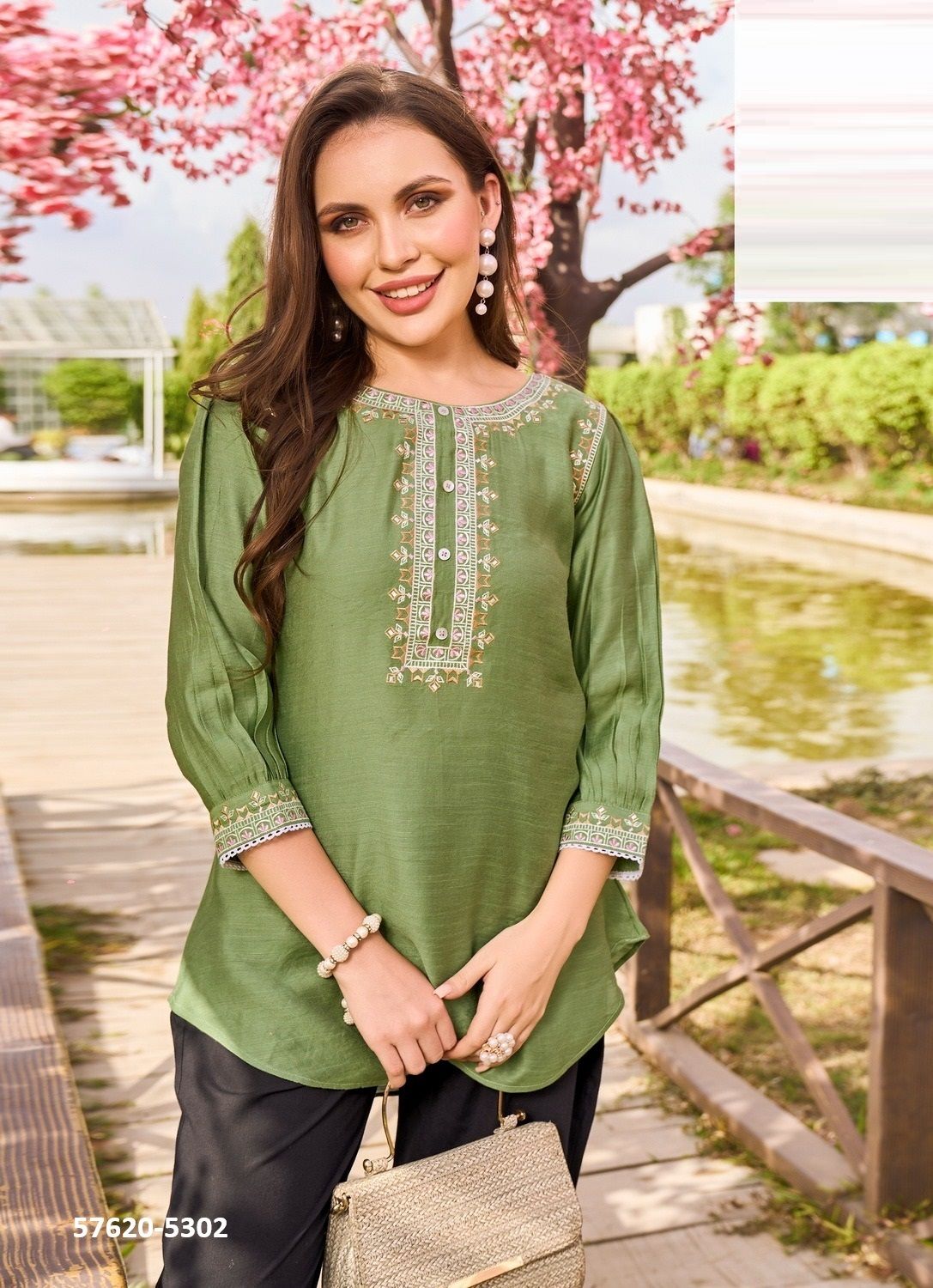 SAMARA - Catalog # 57620 (Set of 6 Readymade Women's Kurtis / Tops) by Brand LYMI BY RANGOON