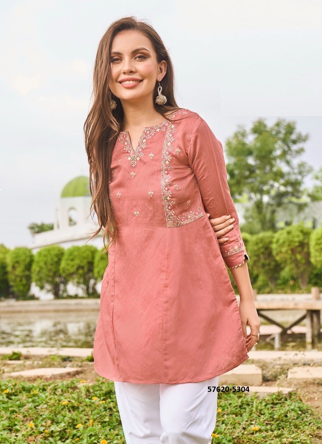 SAMARA - Catalog # 57620 (Set of 6 Readymade Women's Kurtis / Tops) by Brand LYMI BY RANGOON