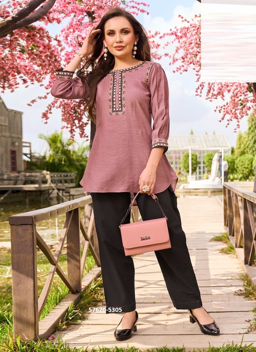 SAMARA - Catalog # 57620 (Set of 6 Readymade Women's Kurtis / Tops) by Brand LYMI BY RANGOON