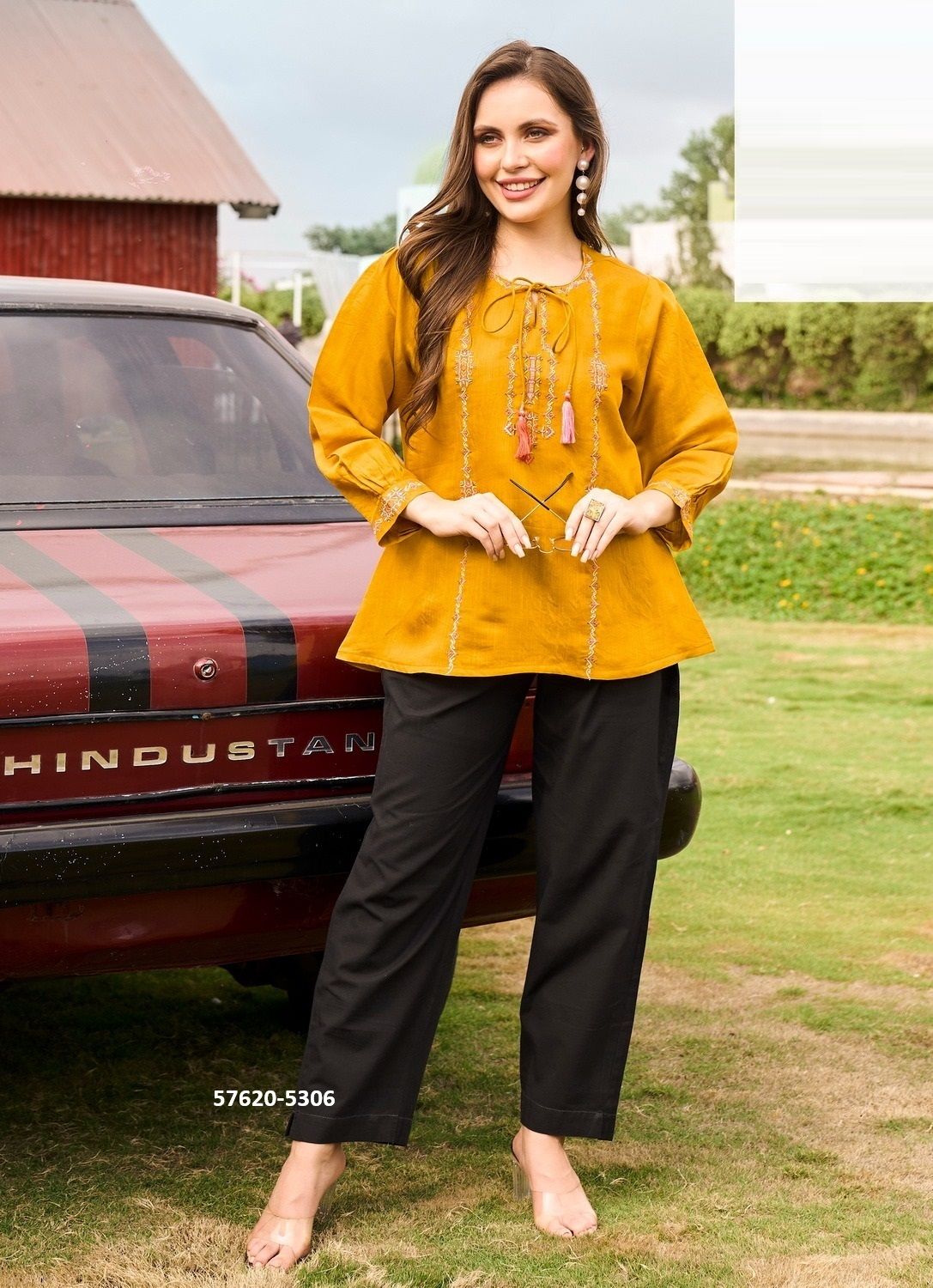 SAMARA - Catalog # 57620 (Set of 6 Readymade Women's Kurtis / Tops) by Brand LYMI BY RANGOON