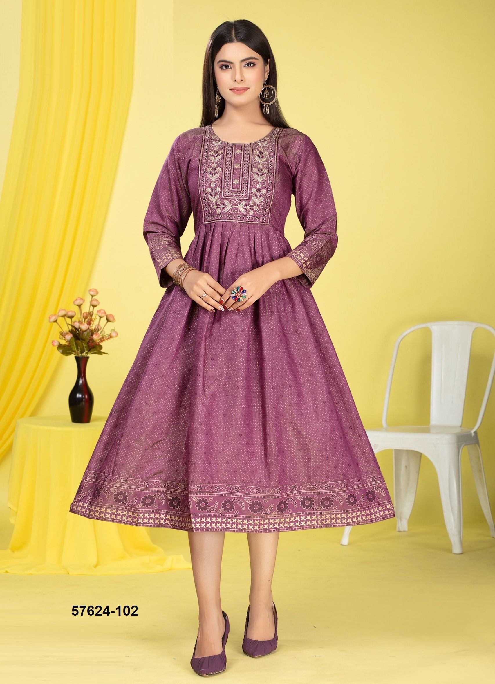 KEEVA - Catalog # 57624 (Set of 6 Readymade Women's Kurtis / Tops) by Brand DEE CEE