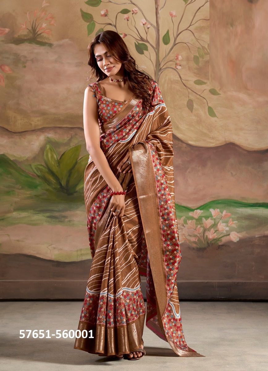 JAMOON SILK - Catalog # 57651 (Set of 6 Sarees) by Brand STROLLAY ® JAMOON SILK - Catalog # 57651 (Set of 6 Sarees) by Brand STROLLAY ®