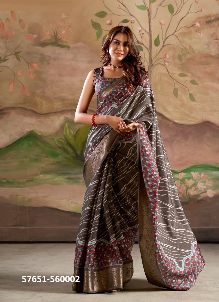 JAMOON SILK - Catalog # 57651 (Set of 6 Sarees) by Brand STROLLAY ® JAMOON SILK - Catalog # 57651 (Set of 6 Sarees) by Brand STROLLAY ®