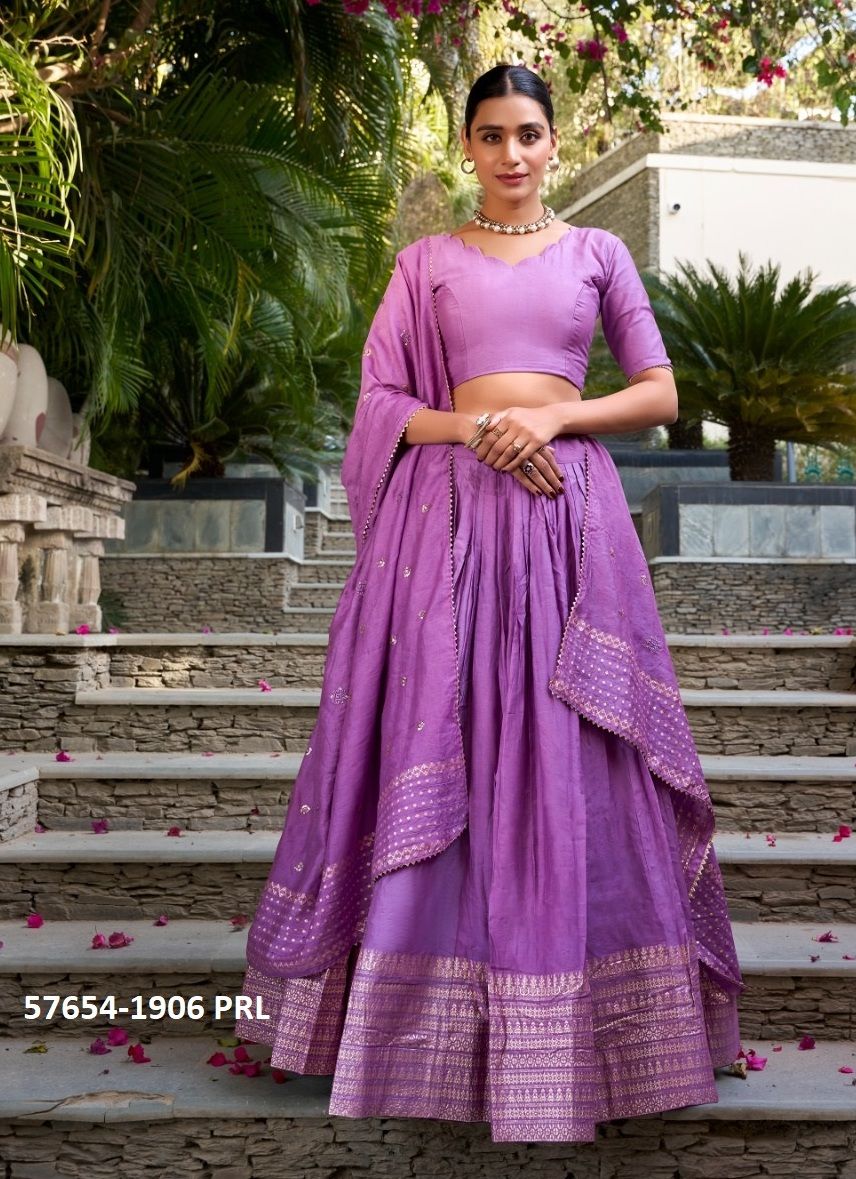 RAKSHITA - Catalog # 57654 (Set of 4 Semi-Stitched Lehengas) by Brand STROLLAY ®