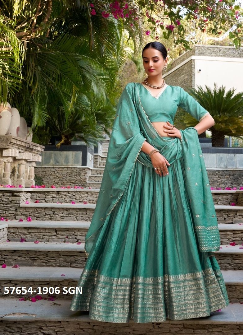 RAKSHITA - Catalog # 57654 (Set of 4 Semi-Stitched Lehengas) by Brand STROLLAY ®