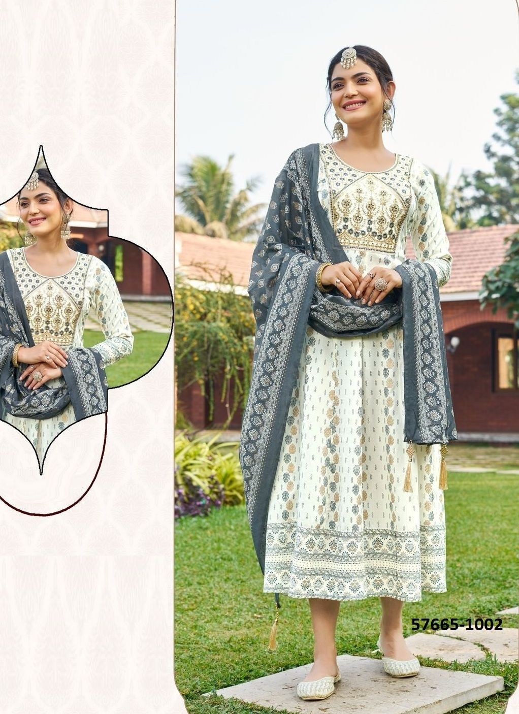 DUPATTA QUEEN - Catalog # 57665 (Set of 8 Readymade Women's Kurtis / Tops) by Brand BLUE HILLS