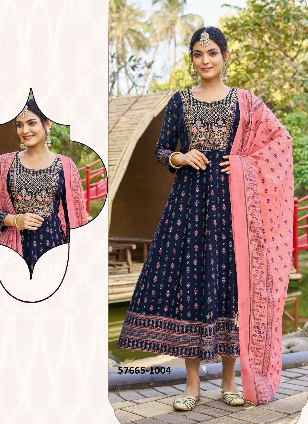 DUPATTA QUEEN - Catalog # 57665 (Set of 8 Readymade Women's Kurtis / Tops) by Brand BLUE HILLS