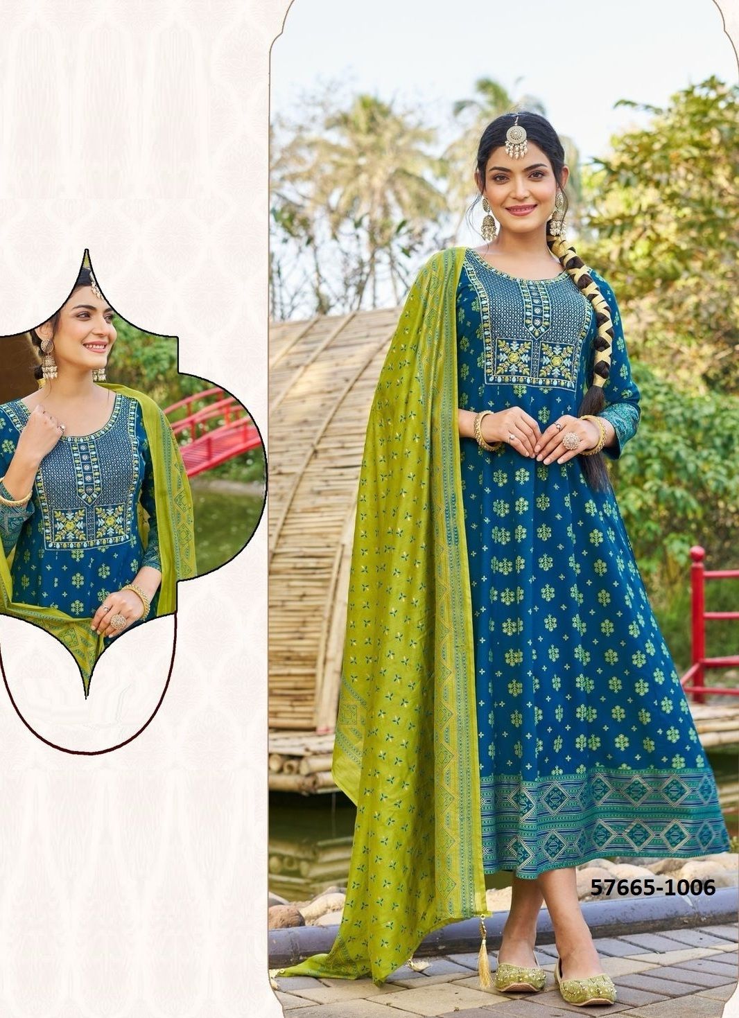 DUPATTA QUEEN - Catalog # 57665 (Set of 8 Readymade Women's Kurtis / Tops) by Brand BLUE HILLS