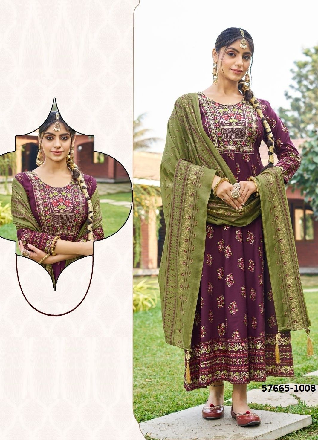 DUPATTA QUEEN - Catalog # 57665 (Set of 8 Readymade Women's Kurtis / Tops) by Brand BLUE HILLS