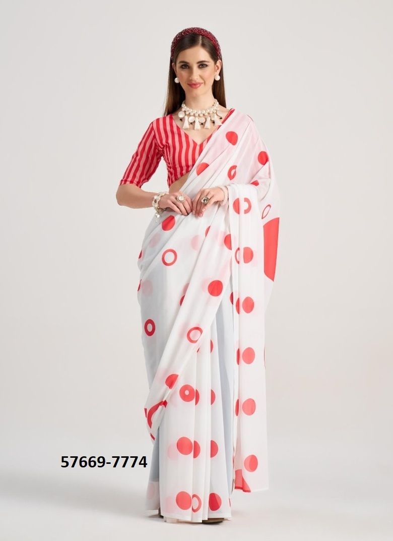 POLKA POPS - Catalog # 57669 (Set of 9 Sarees) by Brand STROLLAY ®